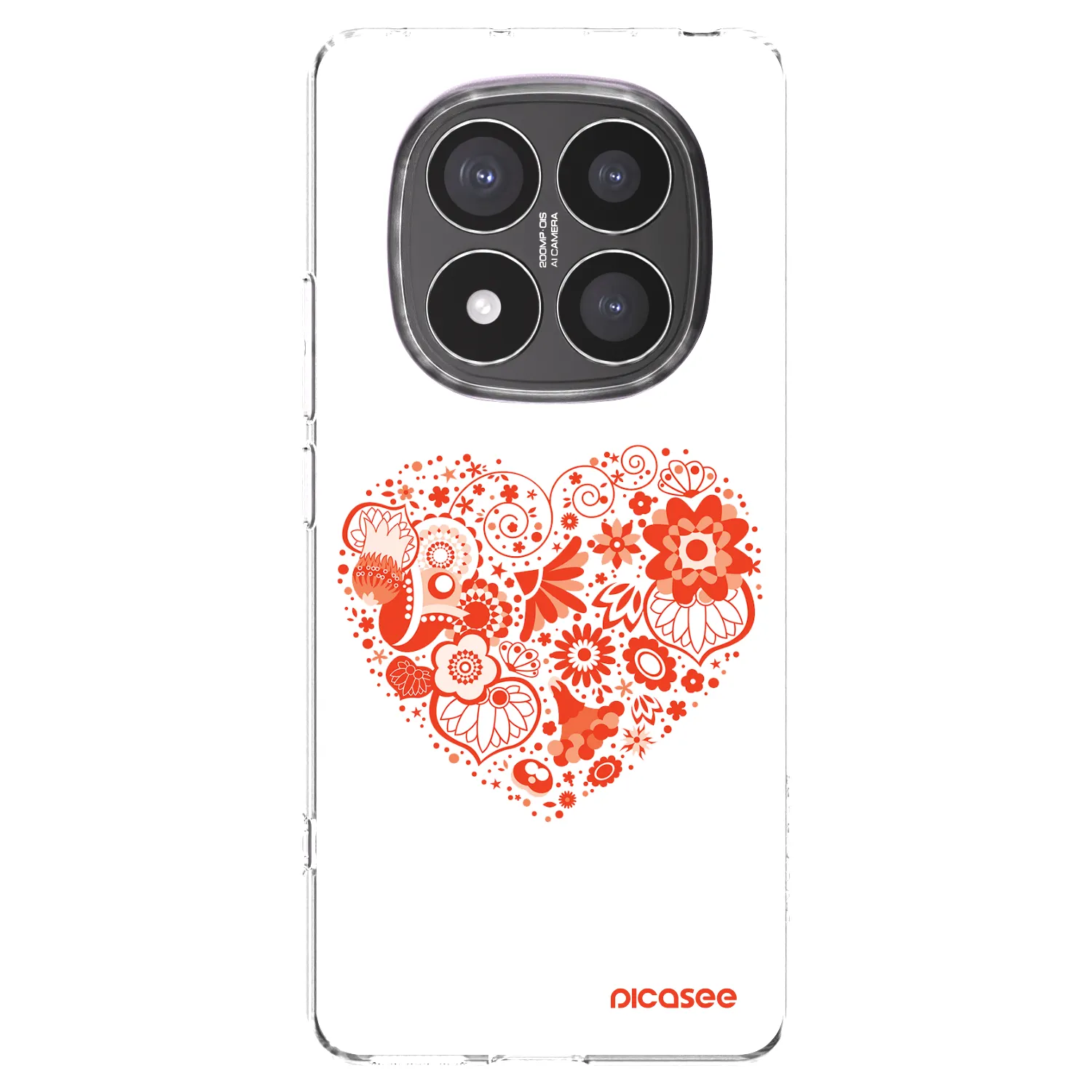 Picasee silikónový prehľadný obal pre Xiaomi Redmi Note 14 Pro+ 5G - Veľké srdce