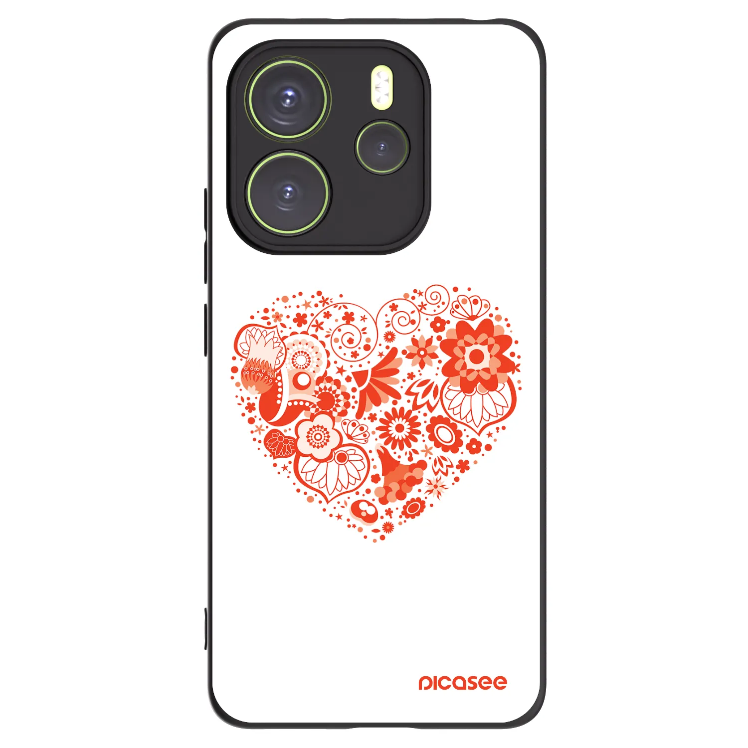 Picasee silikónový čierny obal pre Xiaomi Redmi Note 14 4G - Veľké srdce
