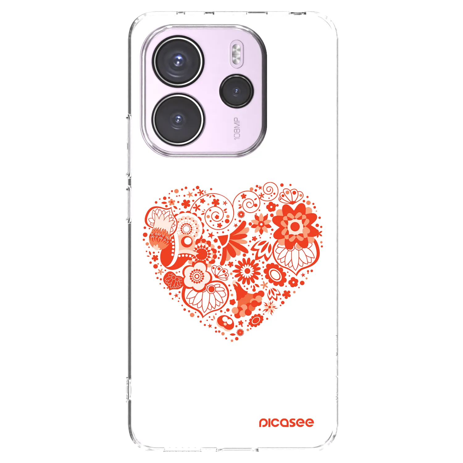 Picasee silikónový prehľadný obal pre Xiaomi Redmi Note 14 4G - Veľké srdce