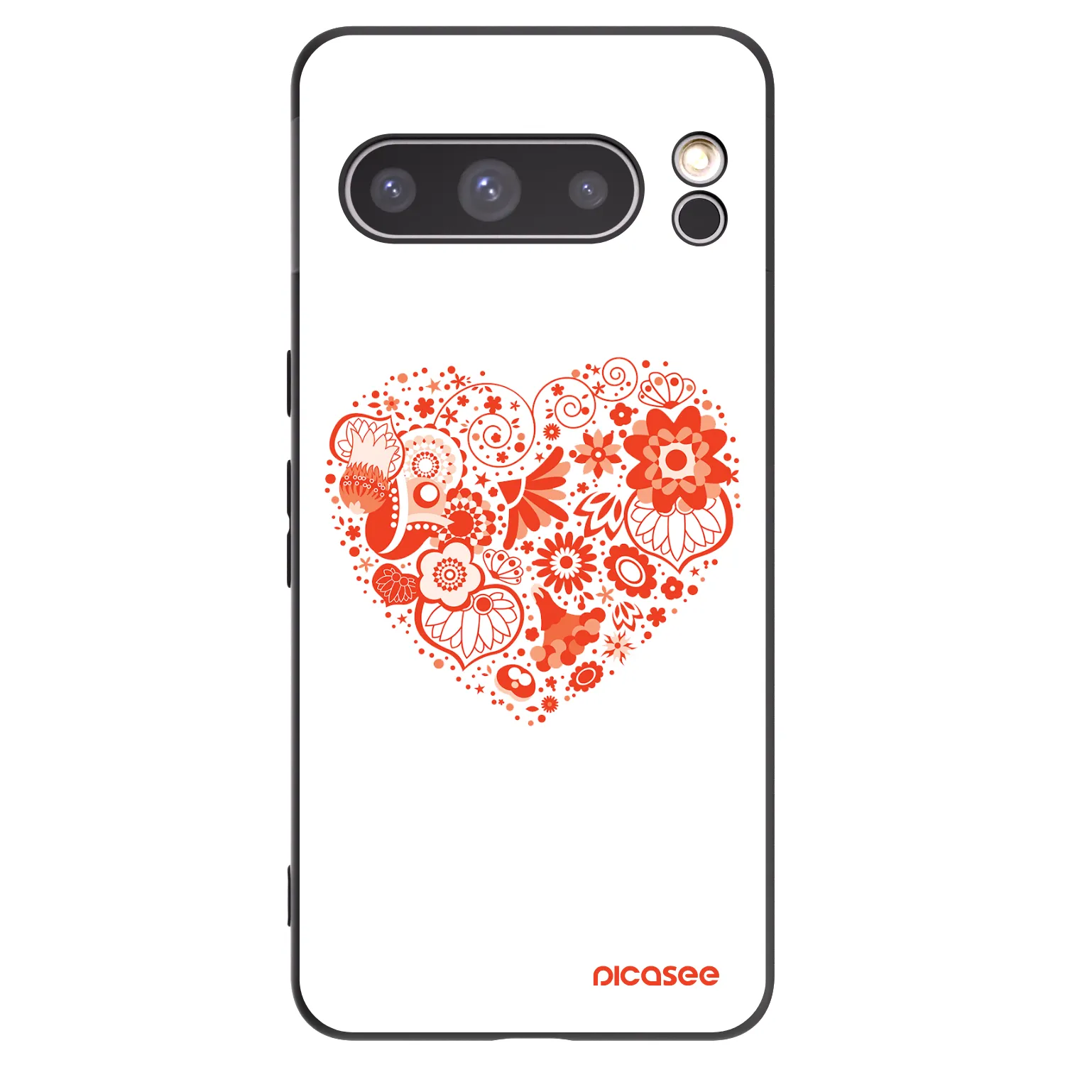 Picasee silikónový čierny obal pre Google Pixel 8 Pro - Veľké srdce