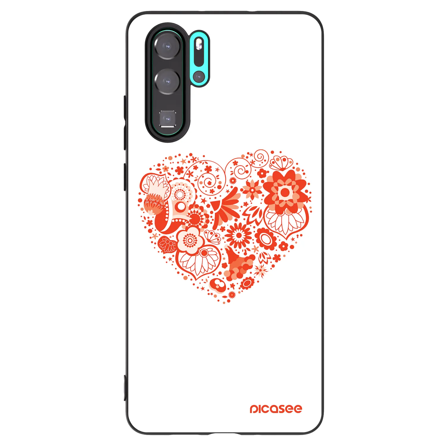 Picasee silikónový čierny obal pre Huawei P30 Pro - Veľké srdce