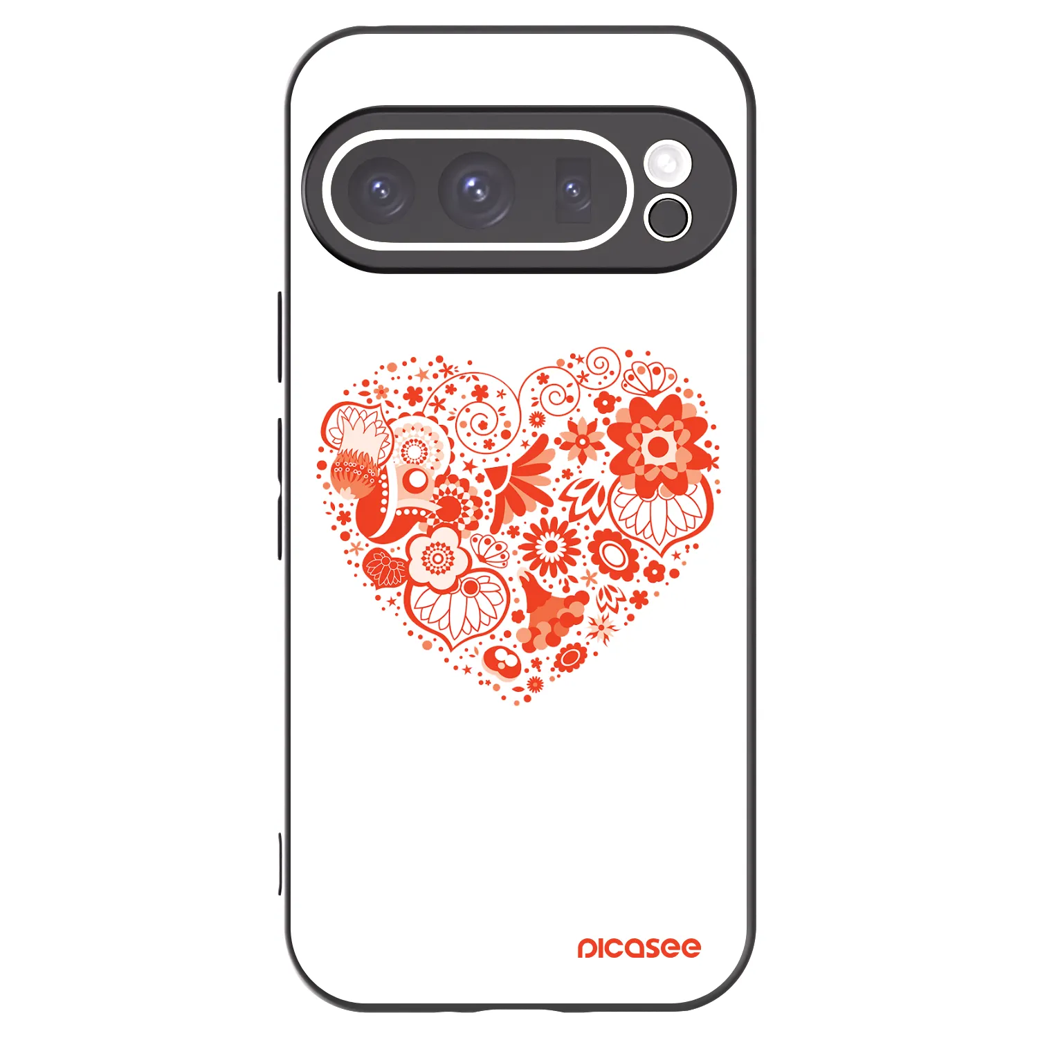 Picasee silikónový čierny obal pre Google Pixel 9 Pro - Veľké srdce