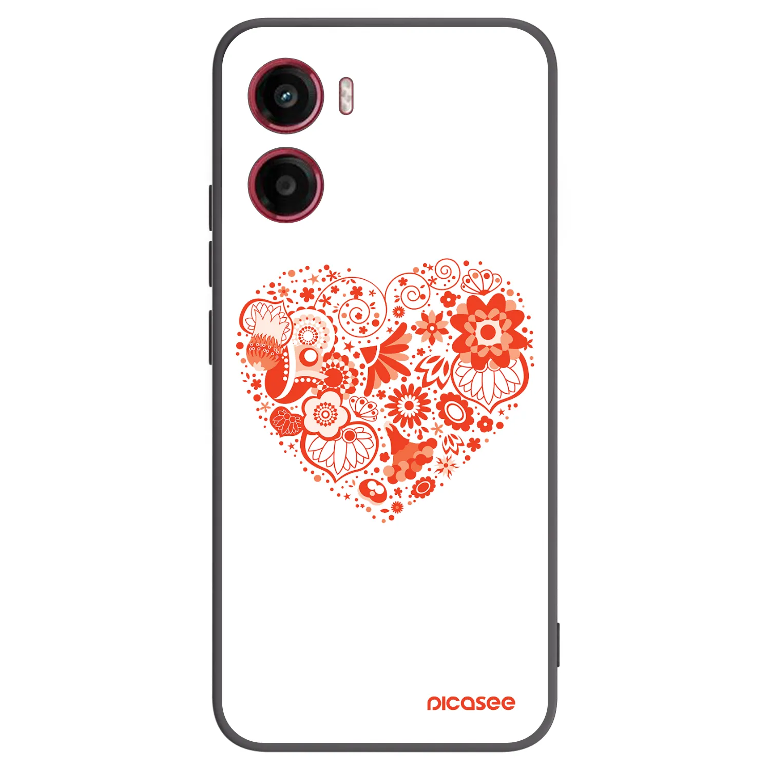 Picasee silikónový čierny obal pre Motorola Moto G05 - Veľké srdce