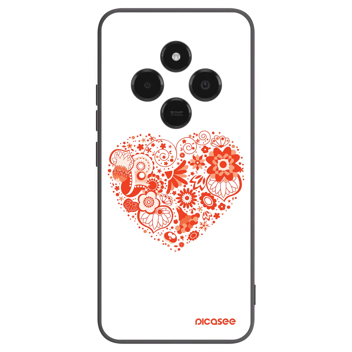 Picasee silikónový čierny obal pre Xiaomi Poco C75 - Veľké srdce