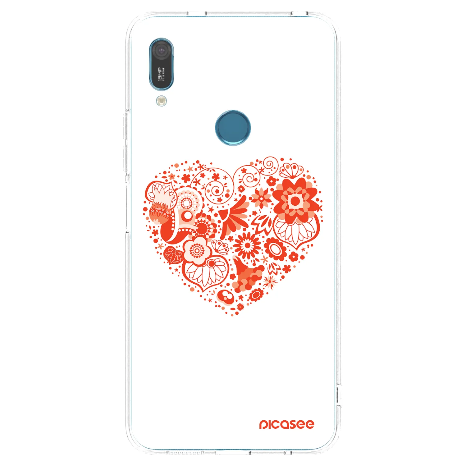 Picasee silikónový prehľadný obal pre Huawei Y6 2019 - Veľké srdce