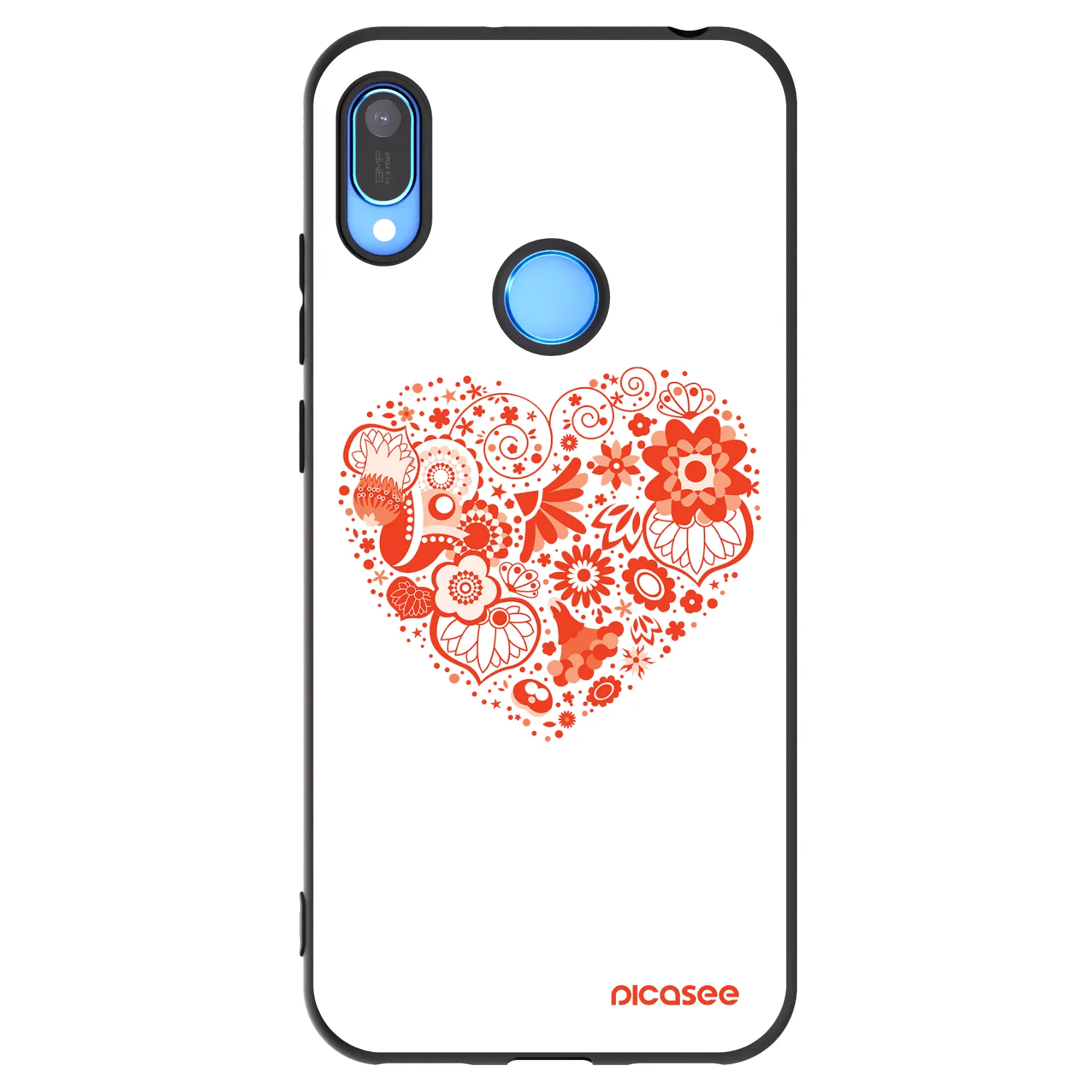 Picasee silikónový čierny obal pre Huawei Y6 2019 - Veľké srdce