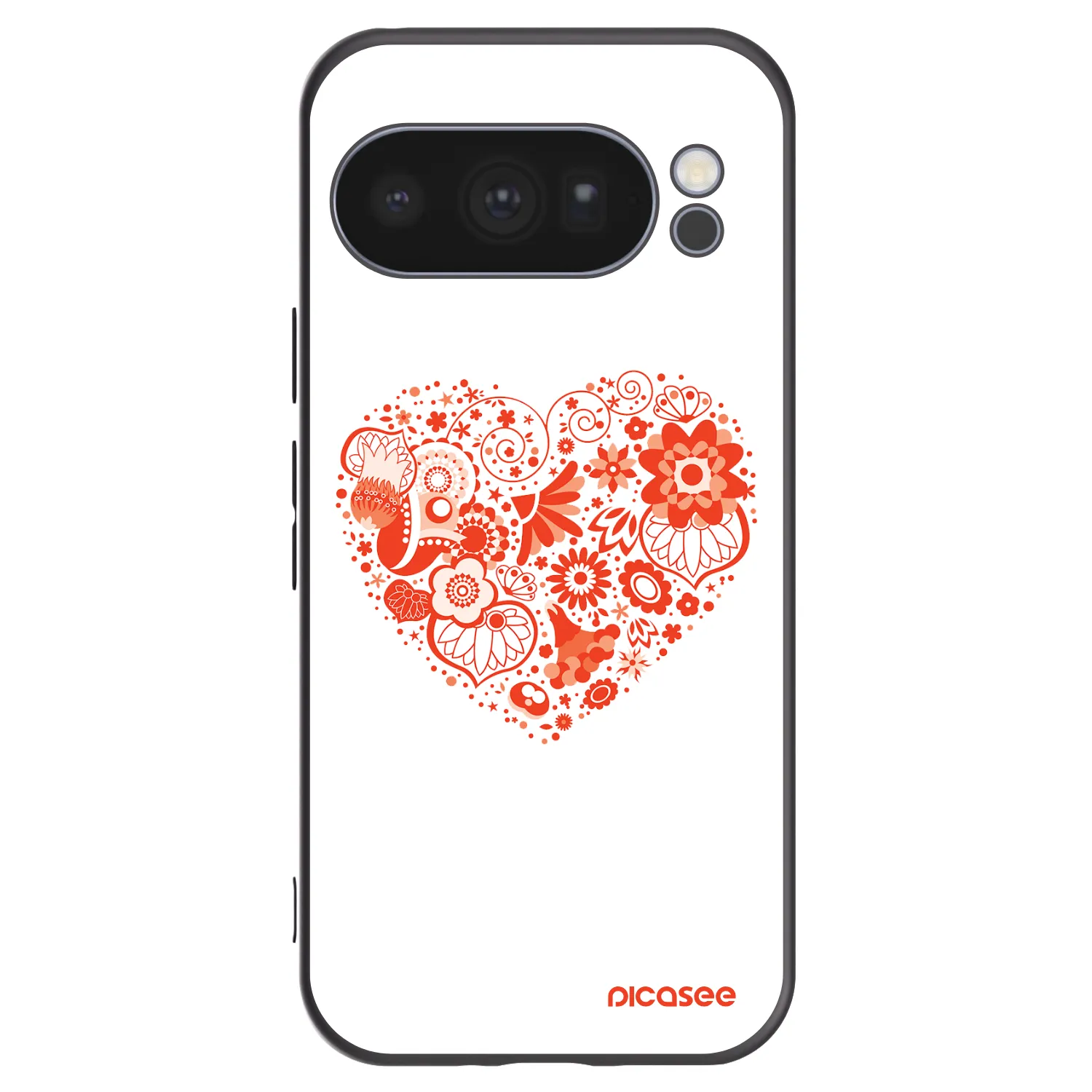 Picasee silikónový čierny obal pre Google Pixel 10 Pro - Veľké srdce