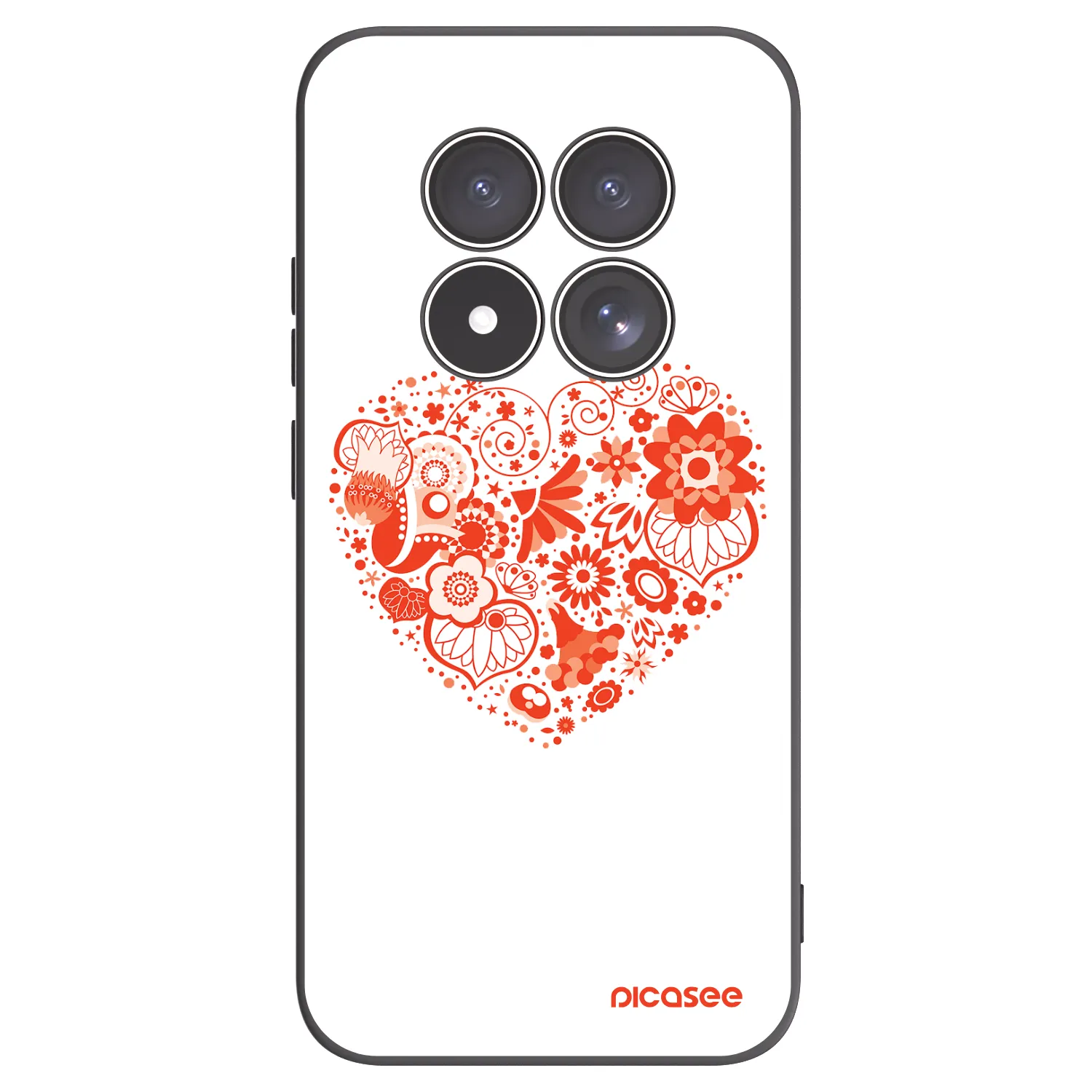 Picasee silikónový čierny obal pre Xiaomi Redmi Note 15 Pro 5G - Veľké srdce