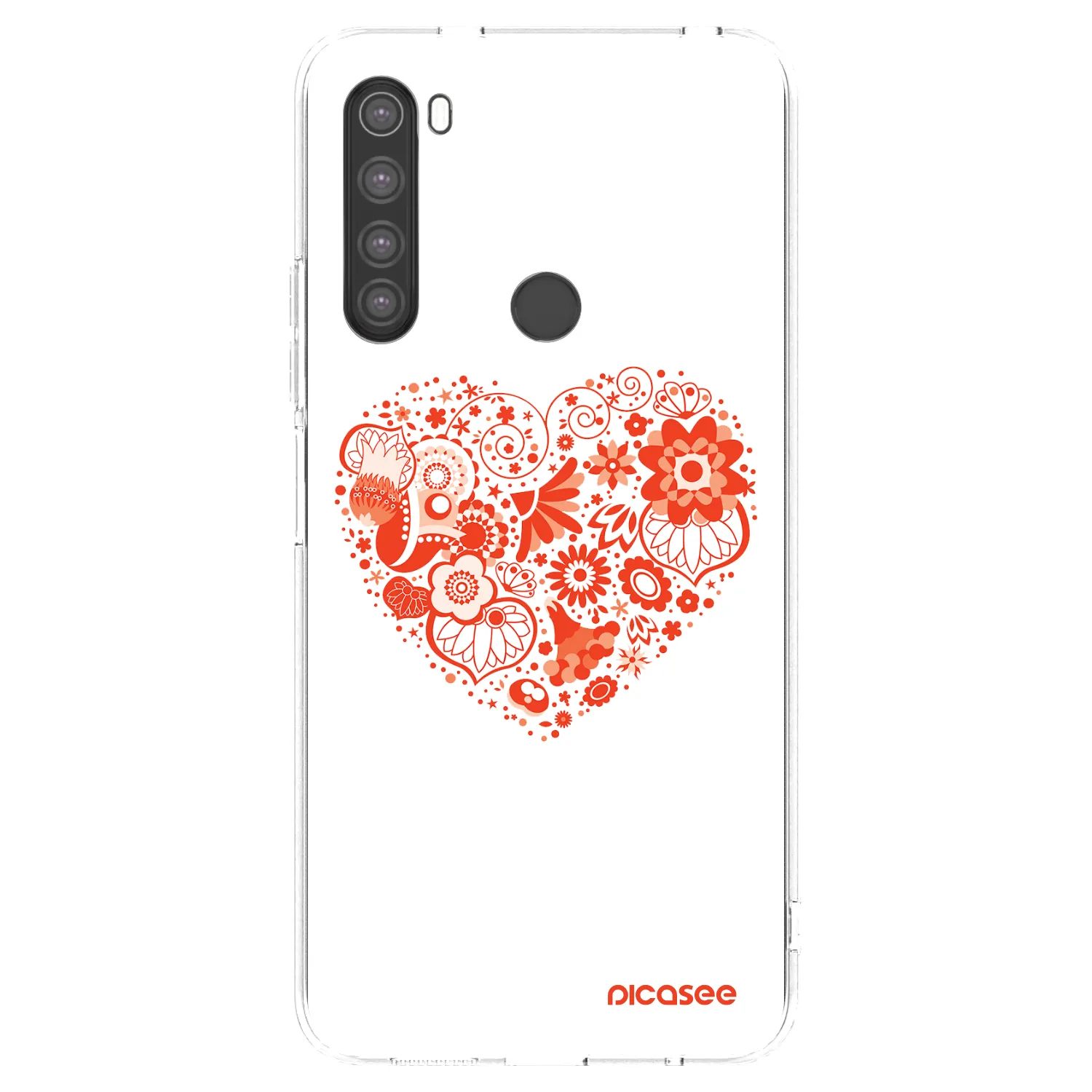 Picasee silikónový prehľadný obal pre Xiaomi Redmi Note 8 - Veľké srdce