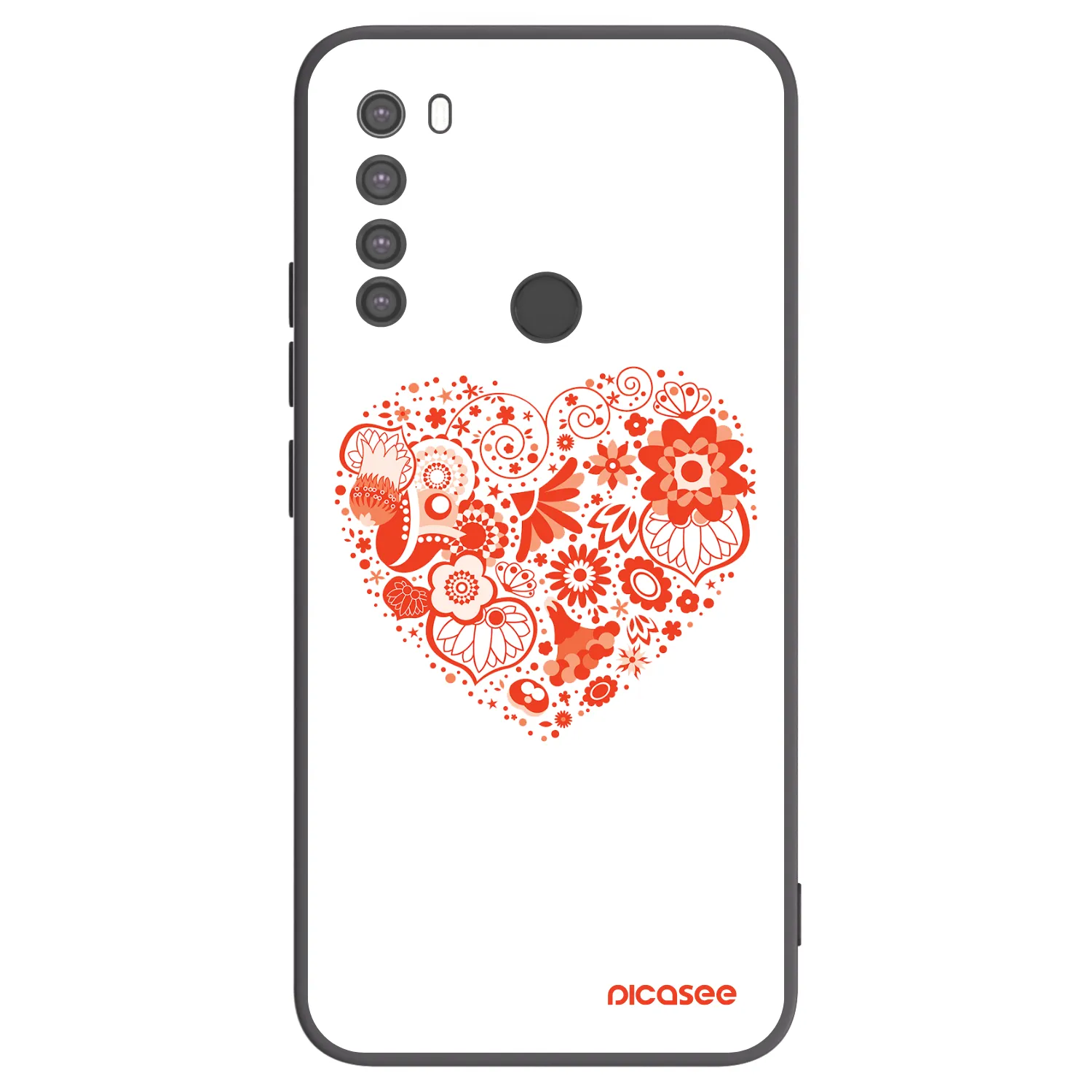 Picasee silikónový čierny obal pre Xiaomi Redmi Note 8 - Veľké srdce