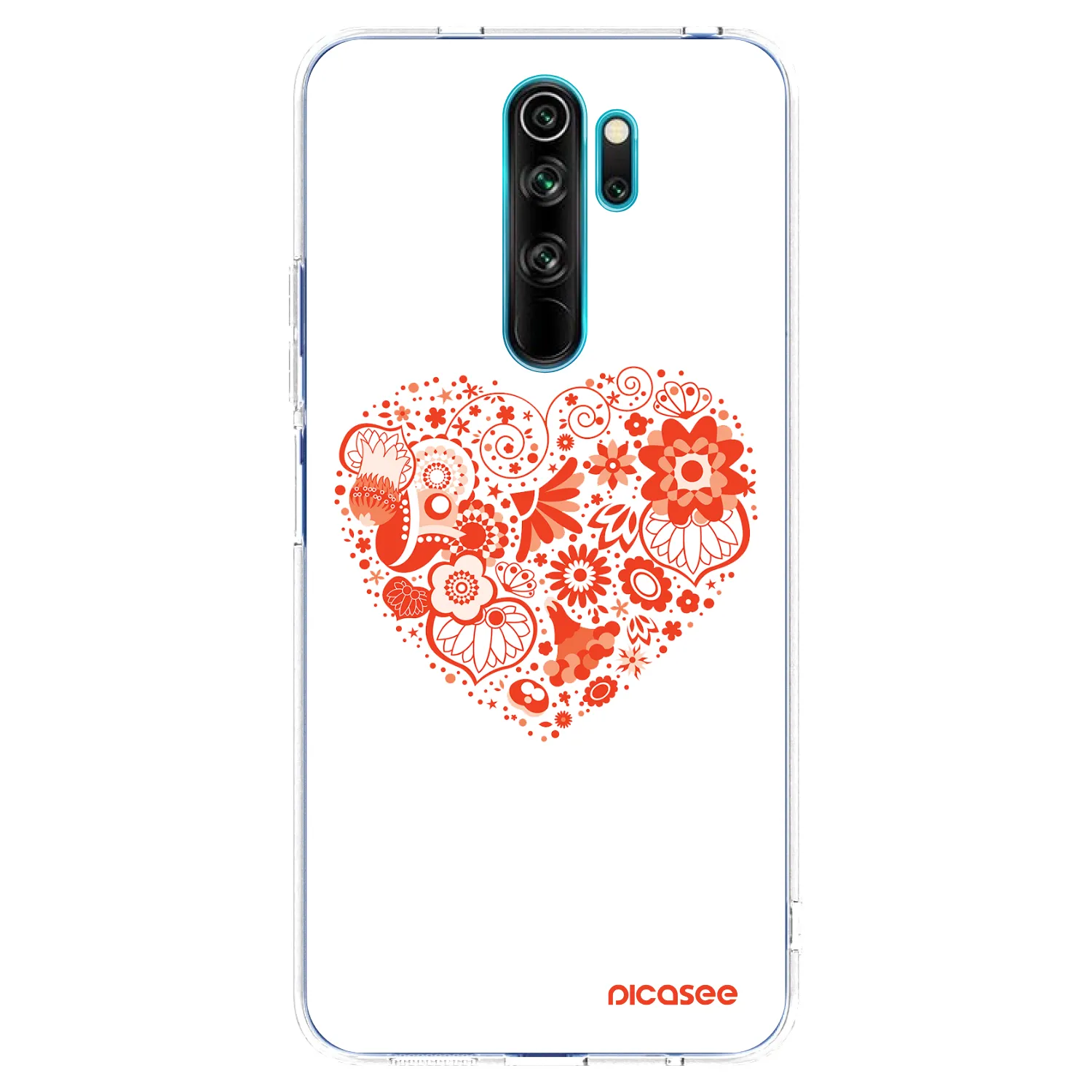 Picasee silikónový prehľadný obal pre Xiaomi Redmi Note 8 Pro - Veľké srdce