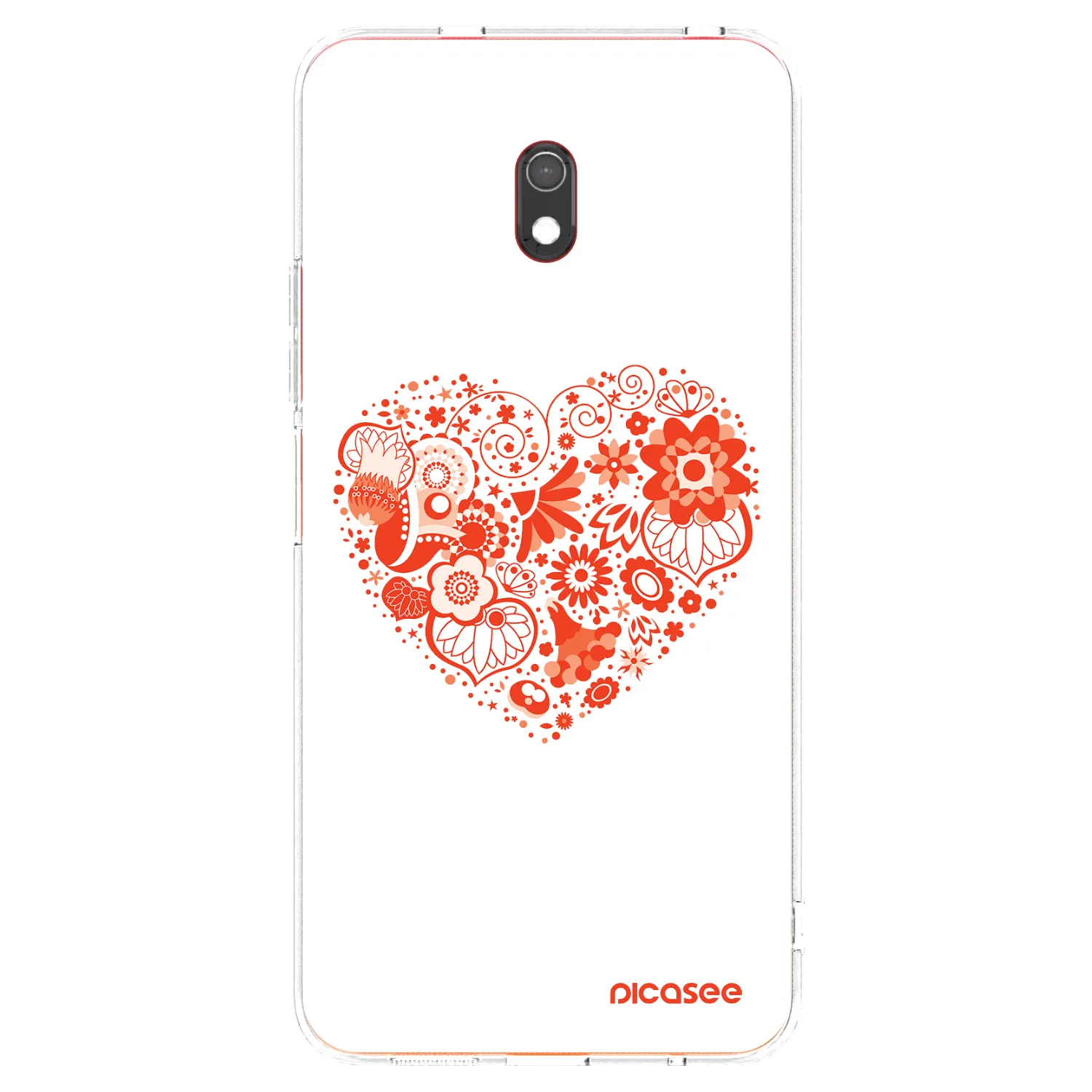 Picasee silikónový prehľadný obal pre Xiaomi Redmi 8A - Veľké srdce