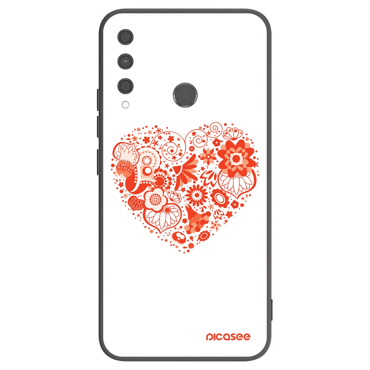 Picasee silikónový čierny obal pre Huawei P40 Lite E - Veľké srdce