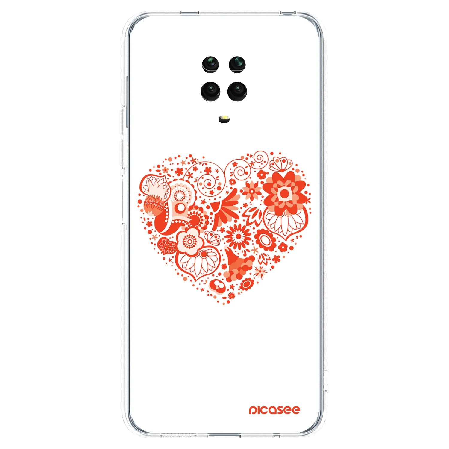 Picasee silikónový prehľadný obal pre Xiaomi Redmi Note 9 Pro - Veľké srdce