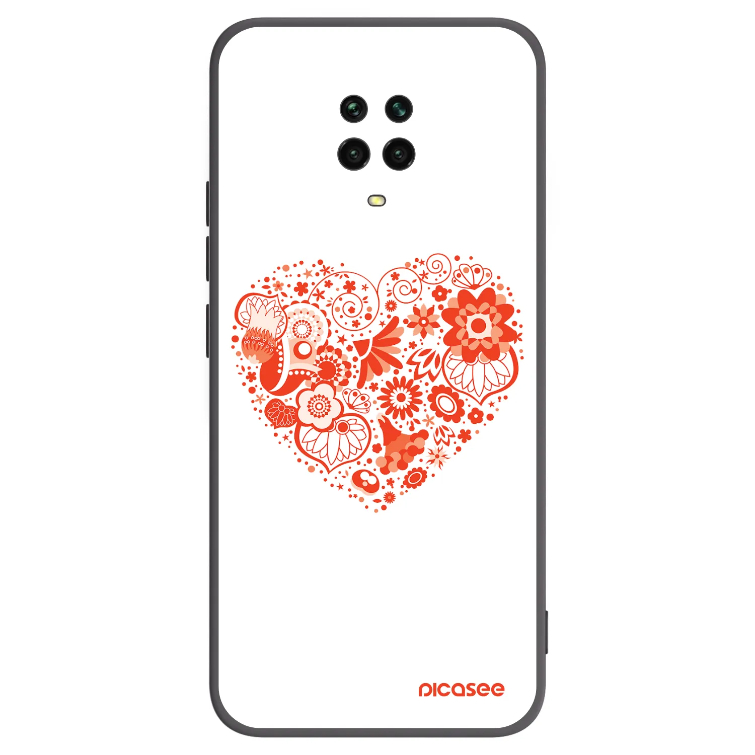 Picasee silikónový čierny obal pre Xiaomi Redmi Note 9 Pro - Veľké srdce