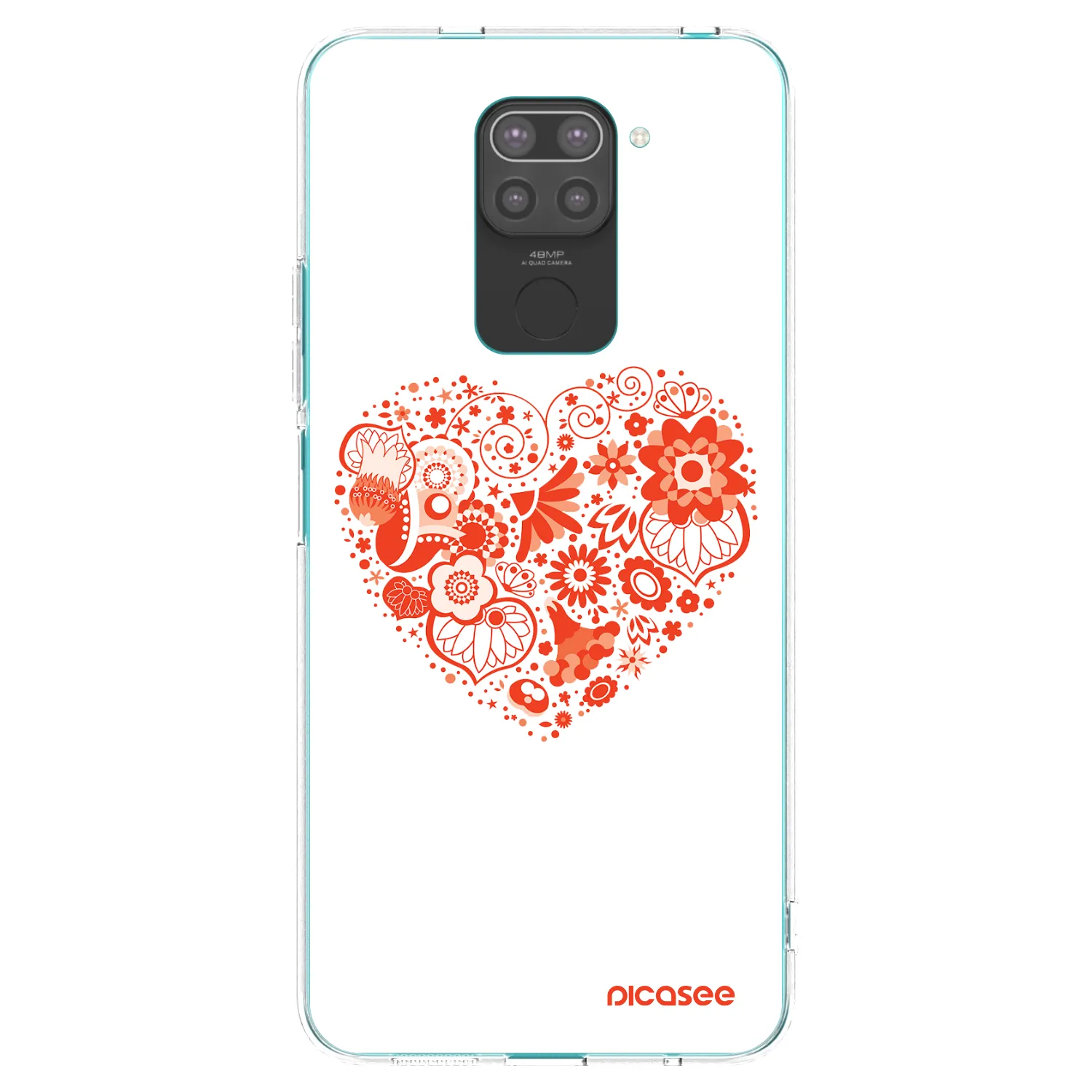 Picasee silikónový čierny obal pre Xiaomi Redmi Note 9 - Veľké srdce