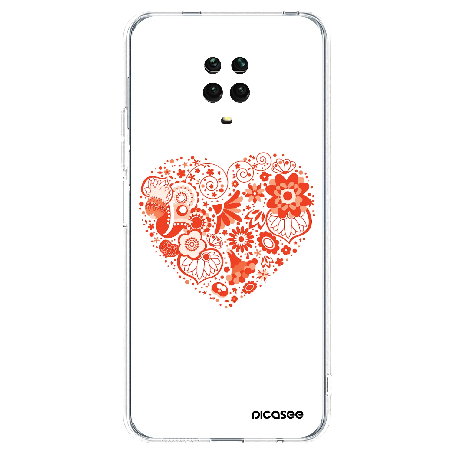 Picasee silikónový prehľadný obal pre Xiaomi Redmi Note 9S - Veľké srdce