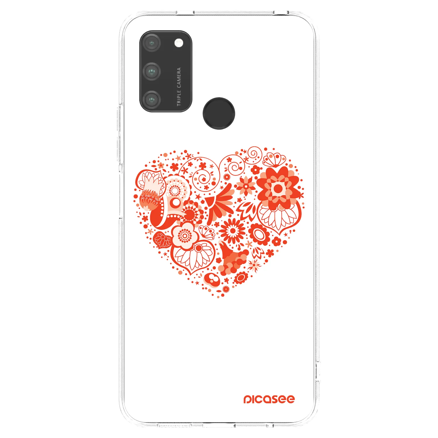 Picasee silikónový prehľadný obal pre Honor 9A - Veľké srdce
