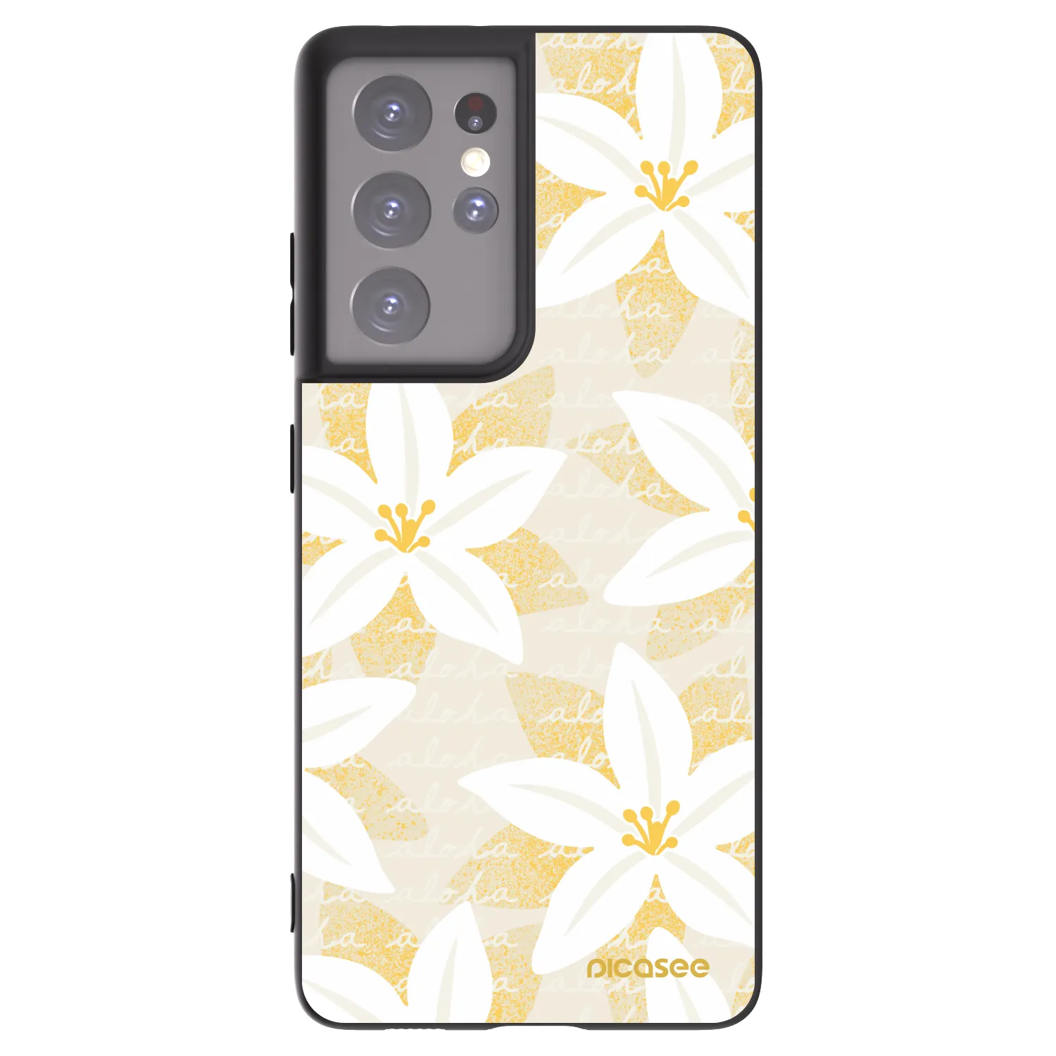 Picasee silikónový čierny obal pre Samsung Galaxy S21 Ultra 5G G998B - Island Leave