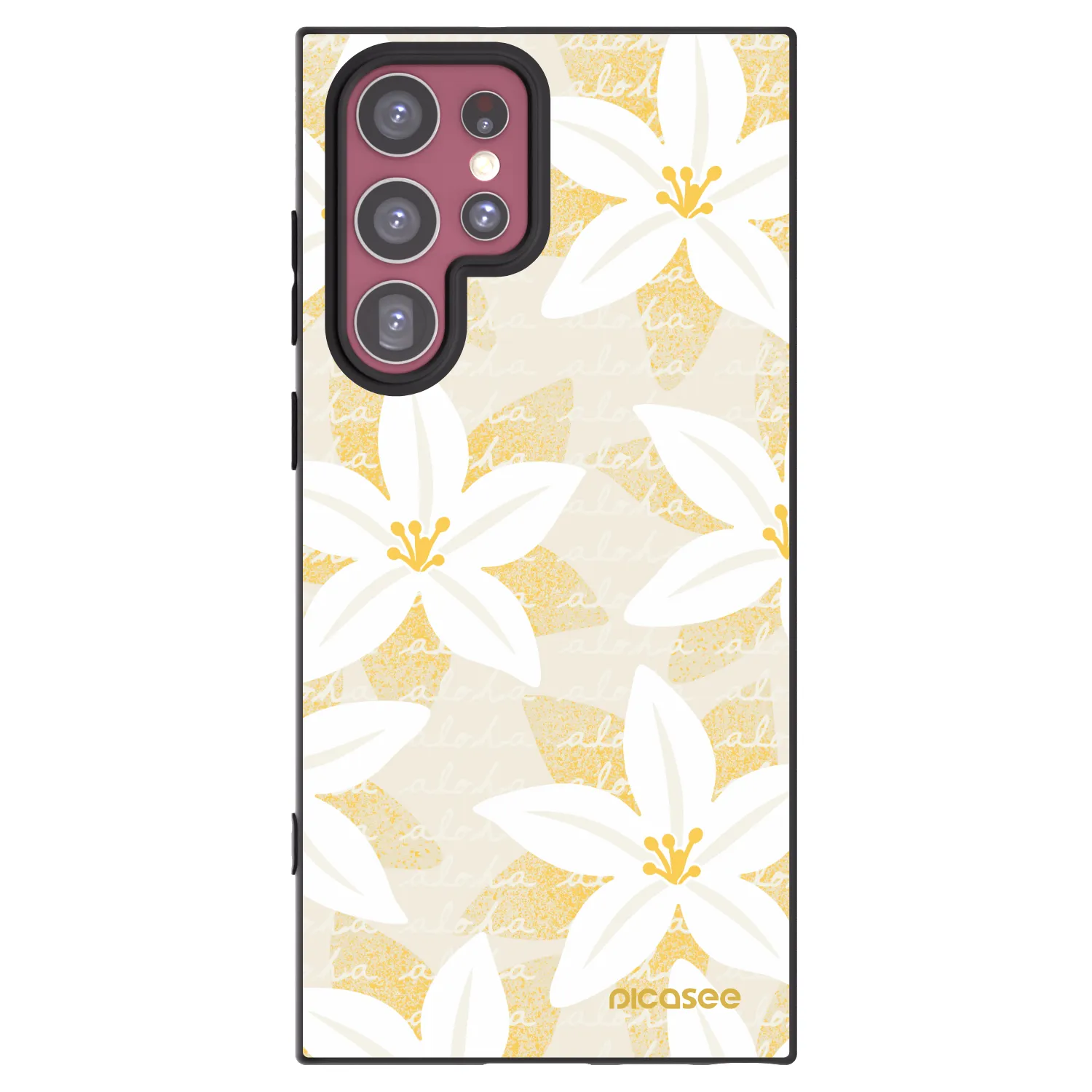 Picasee silikónový čierny obal pre Samsung Galaxy S22 Ultra 5G - Island Leave
