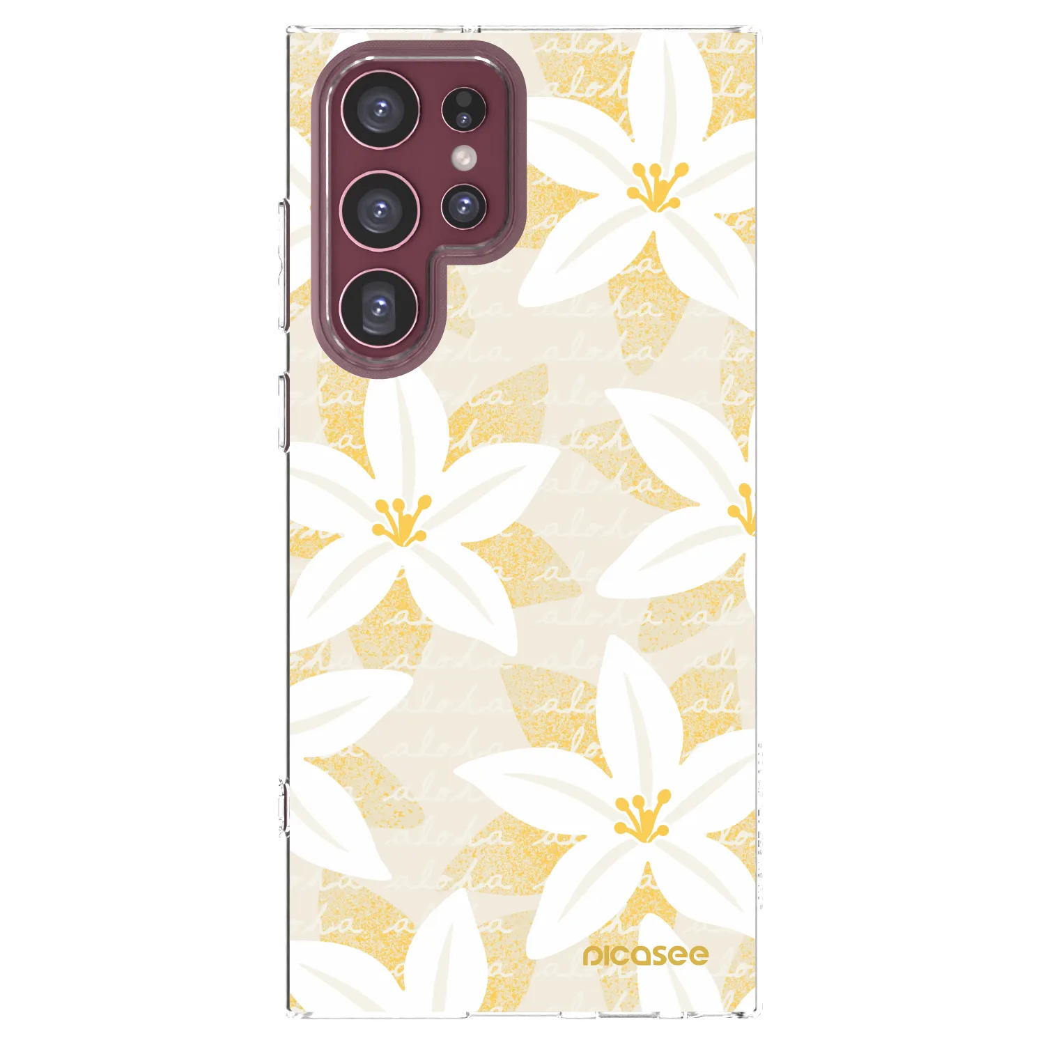 Picasee silikónový prehľadný obal pre Samsung Galaxy S22 Ultra 5G - Island Leave