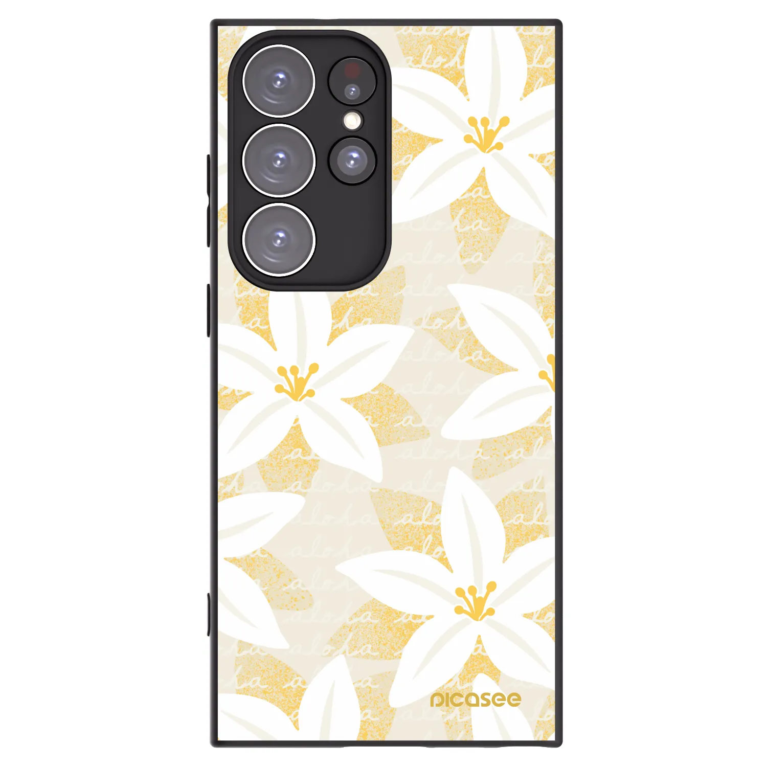 Picasee silikónový čierny obal pre Samsung Galaxy S23 Ultra 5G - Island Leave