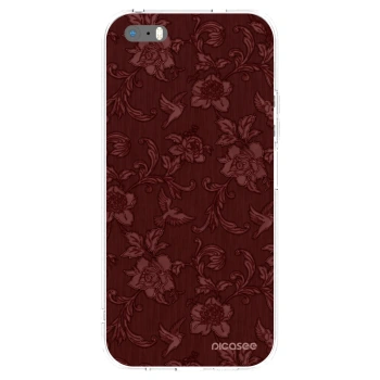 Picasee silikónový prehľadný obal pre Apple iPhone 5/5S/SE - Red Elegance