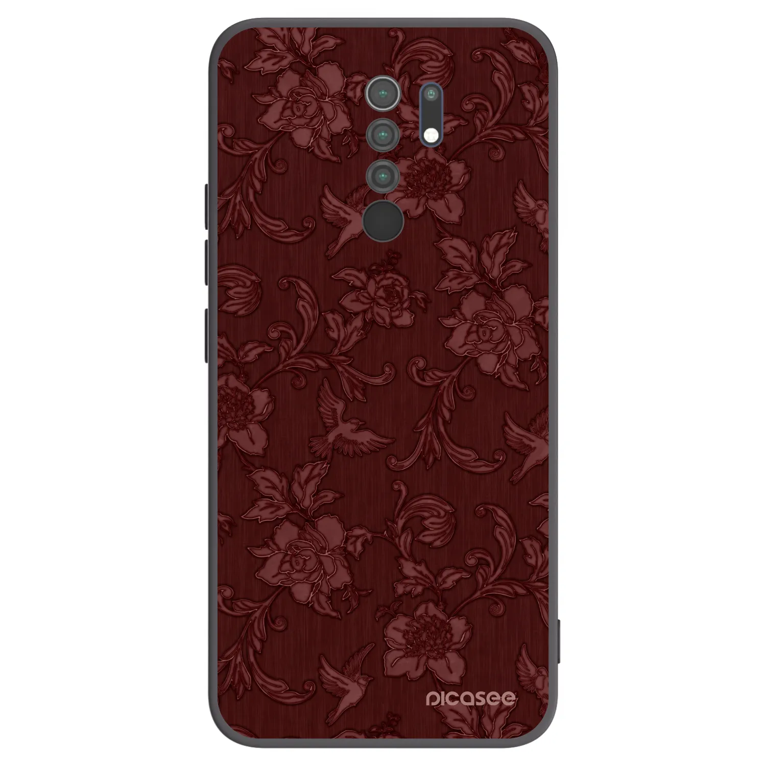 Picasee silikónový čierny obal pre Xiaomi Redmi 9 - Red Elegance