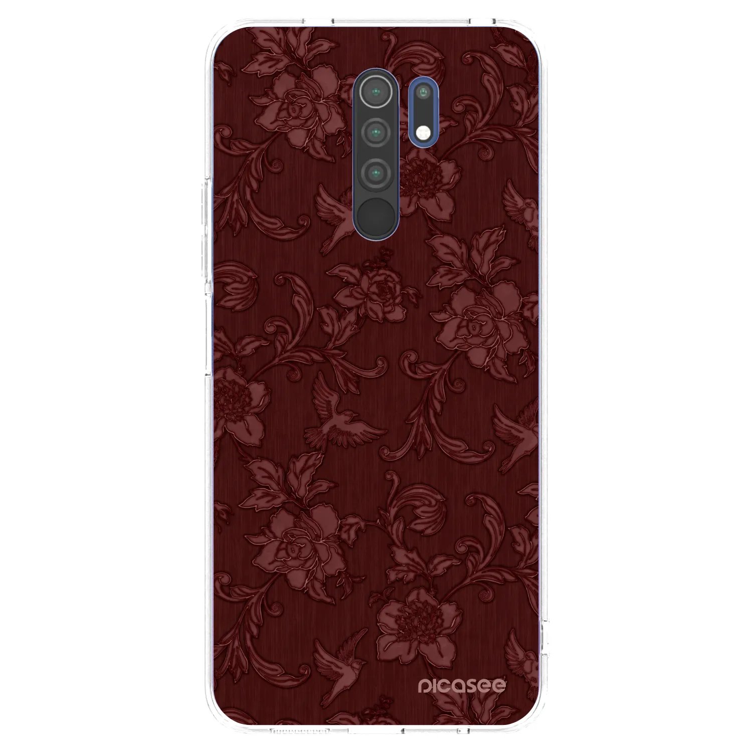 Picasee silikónový prehľadný obal pre Xiaomi Redmi 9 - Red Elegance