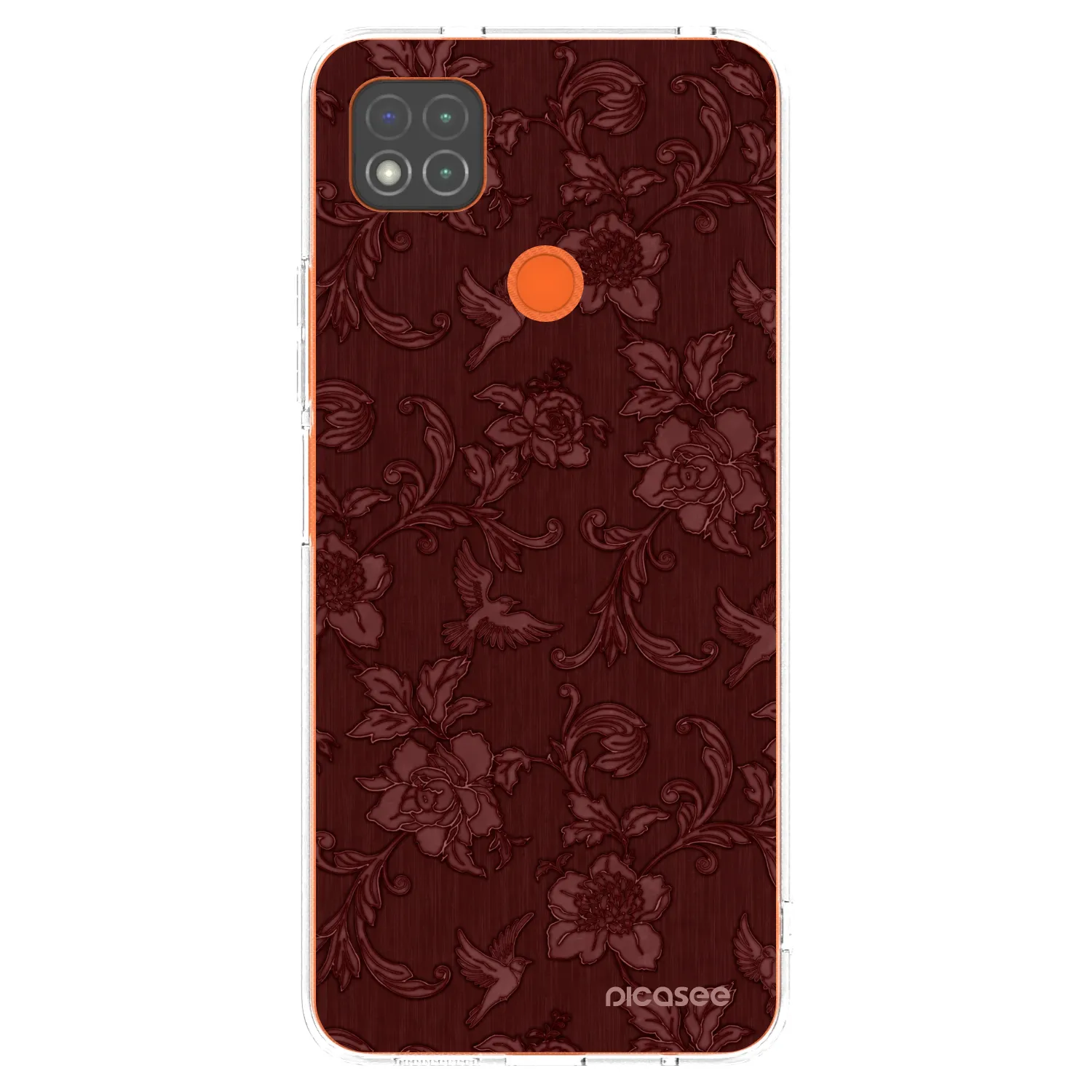 Picasee silikónový prehľadný obal pre Xiaomi Redmi 9C - Red Elegance