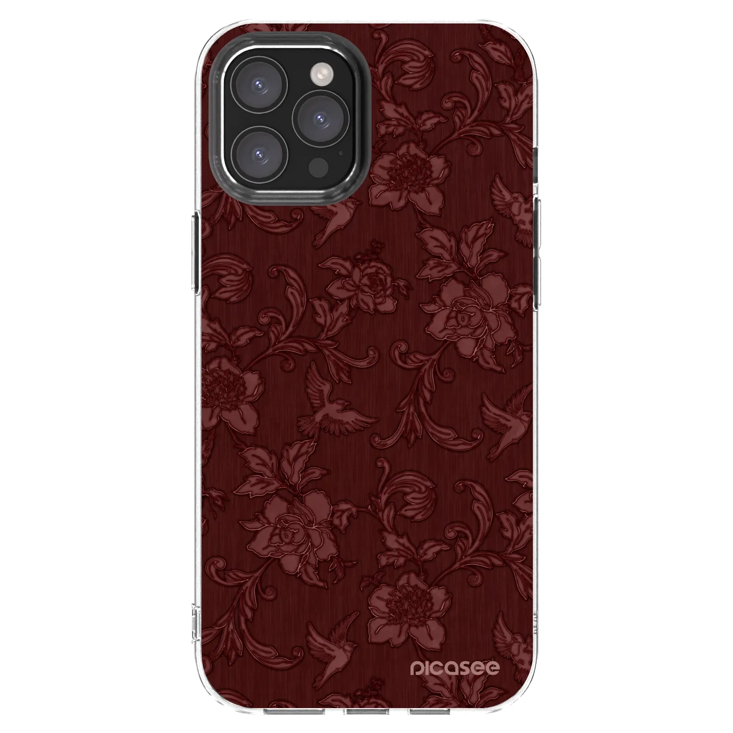 Picasee silikónový prehľadný obal pre Apple iPhone 12 Pro Max - Red Elegance