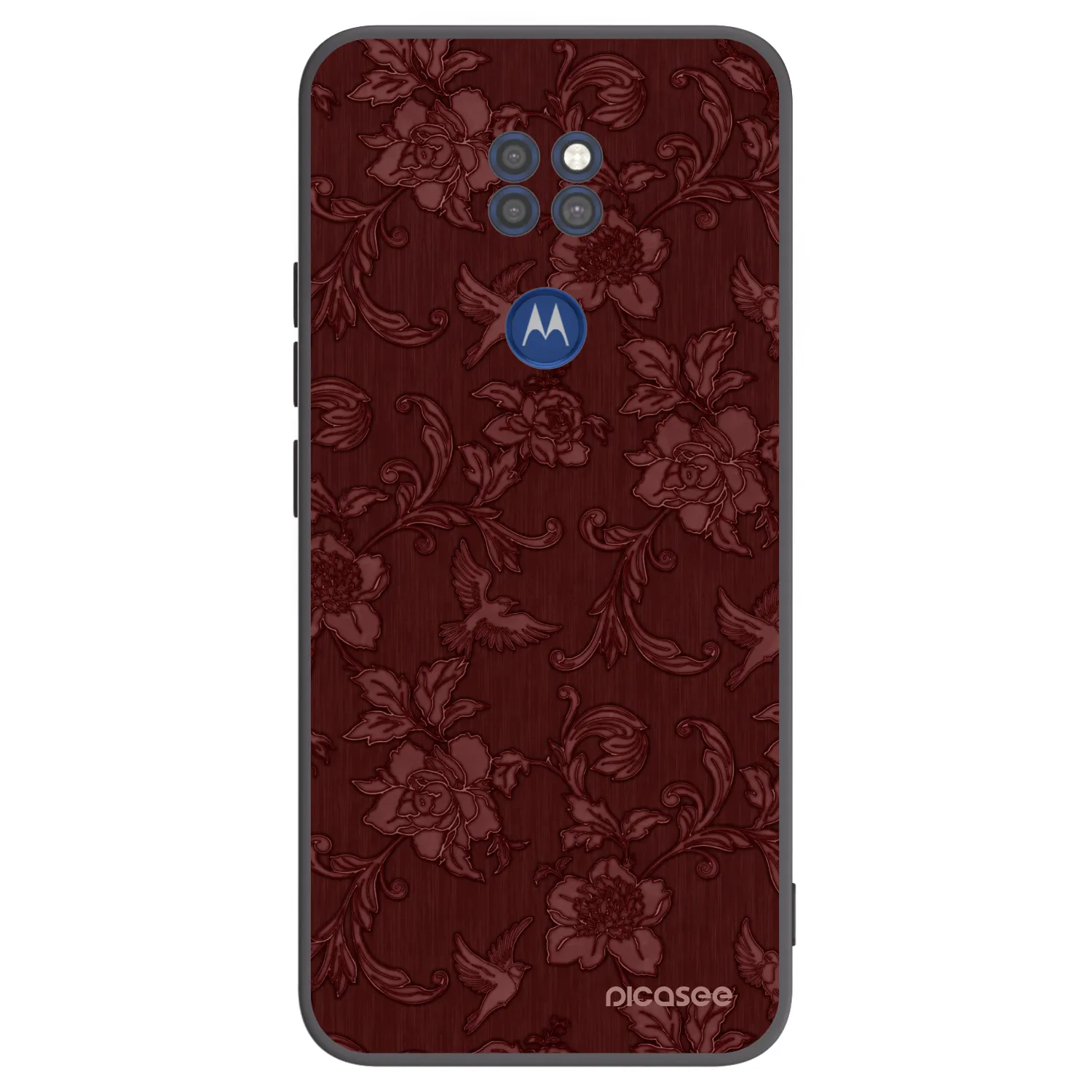 Picasee silikónový čierny obal pre Motorola Moto G9 Play - Red Elegance