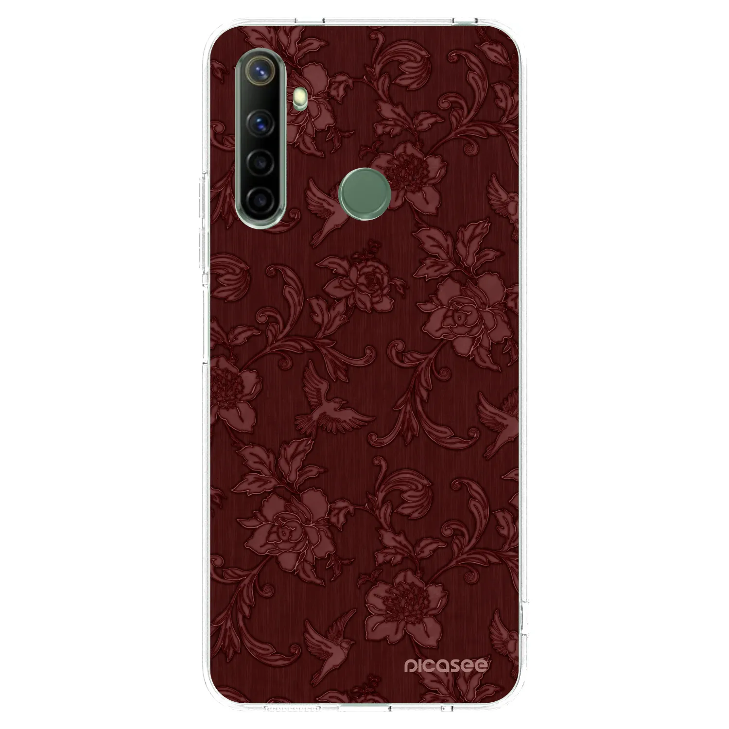 Picasee silikónový prehľadný obal pre Realme 6i - Red Elegance