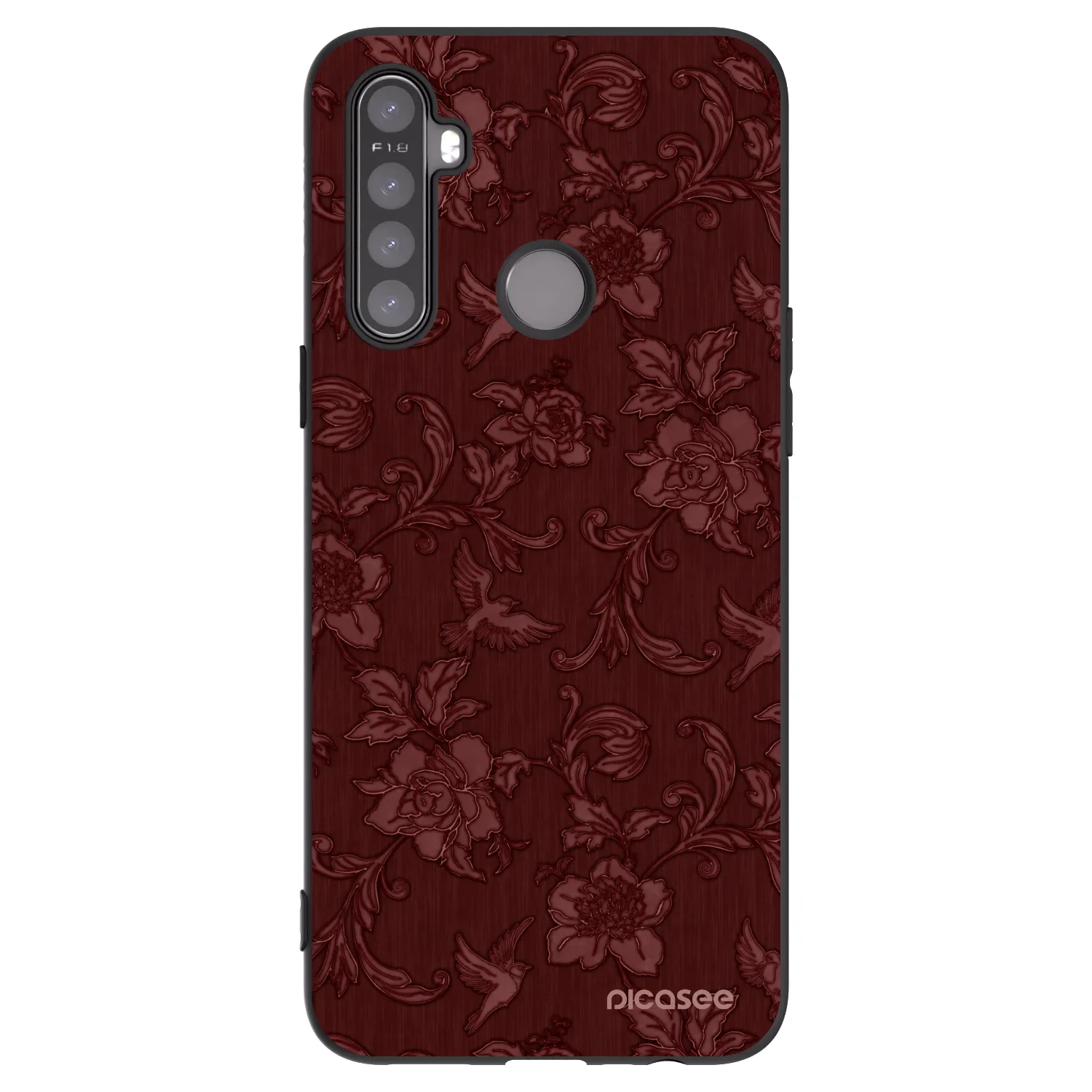 Picasee silikónový čierny obal pre Realme 6i - Red Elegance