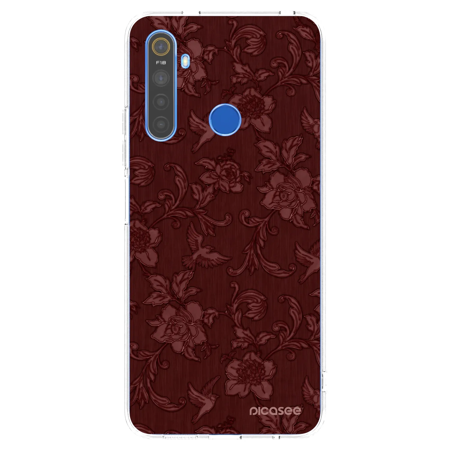 Picasee silikónový prehľadný obal pre Realme 5 - Red Elegance