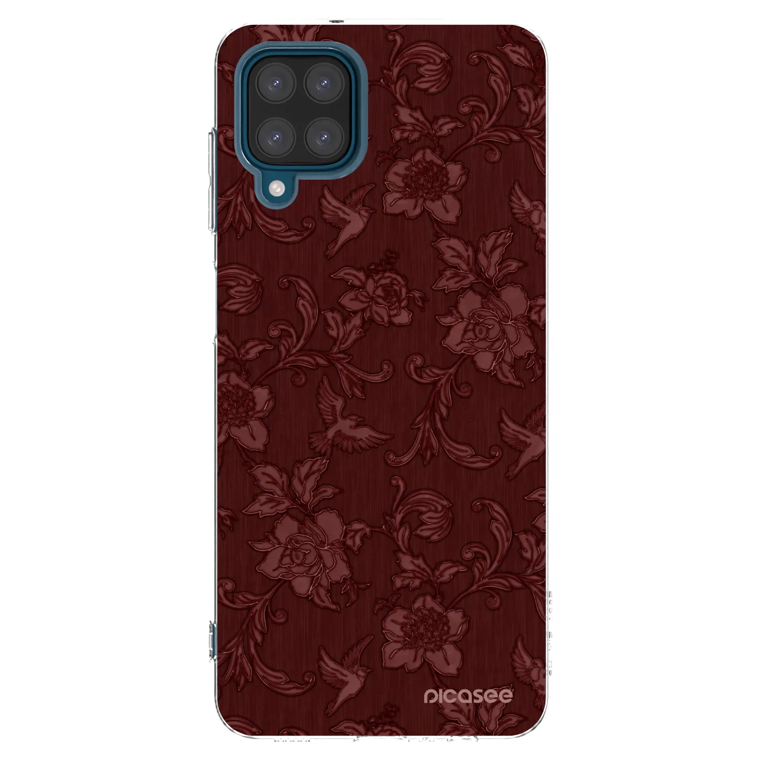 Picasee silikónový prehľadný obal pre Samsung Galaxy A12 A125F - Red Elegance