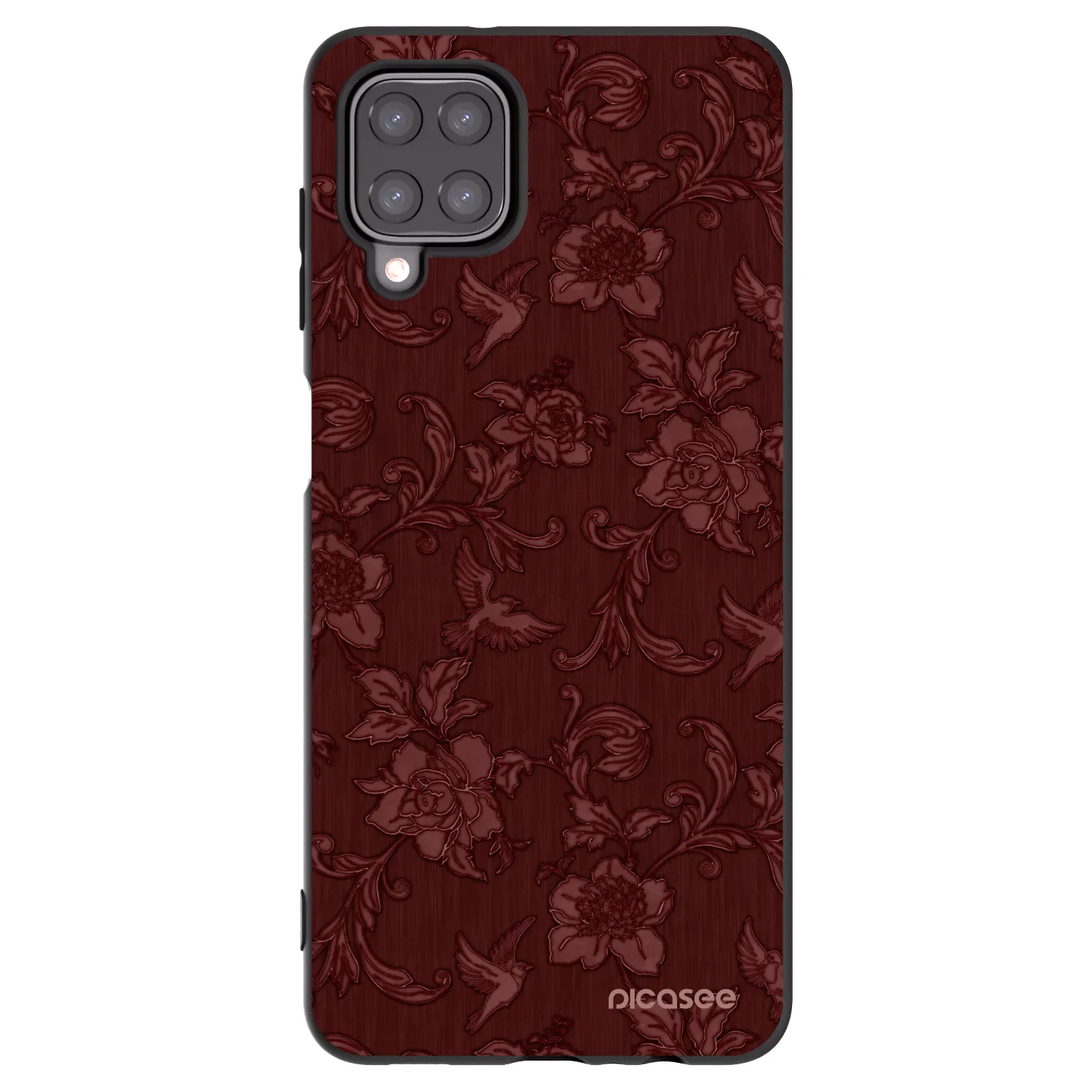 Picasee silikónový čierny obal pre Samsung Galaxy A12 A125F - Red Elegance