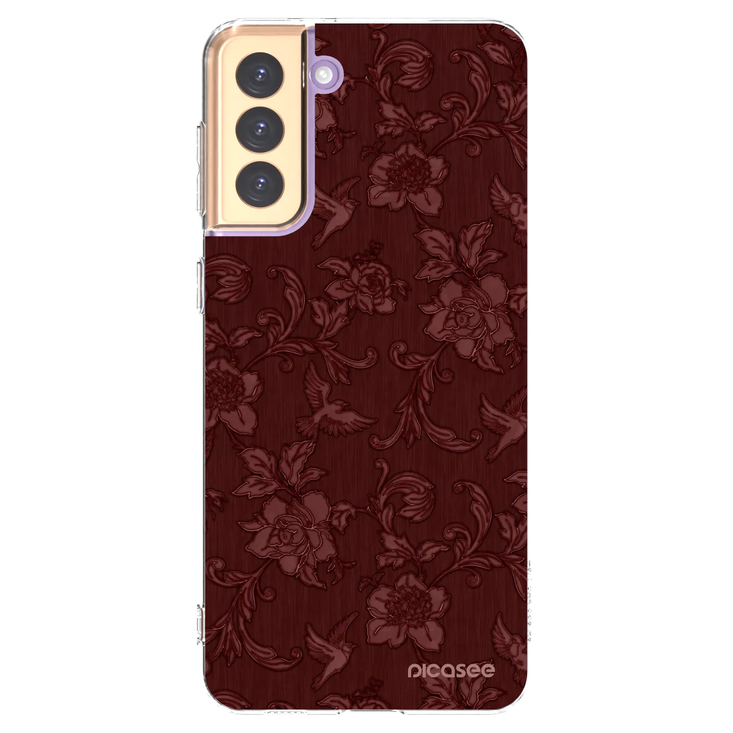 Picasee silikónový prehľadný obal pre Samsung Galaxy S21+ 5G G996F - Red Elegance
