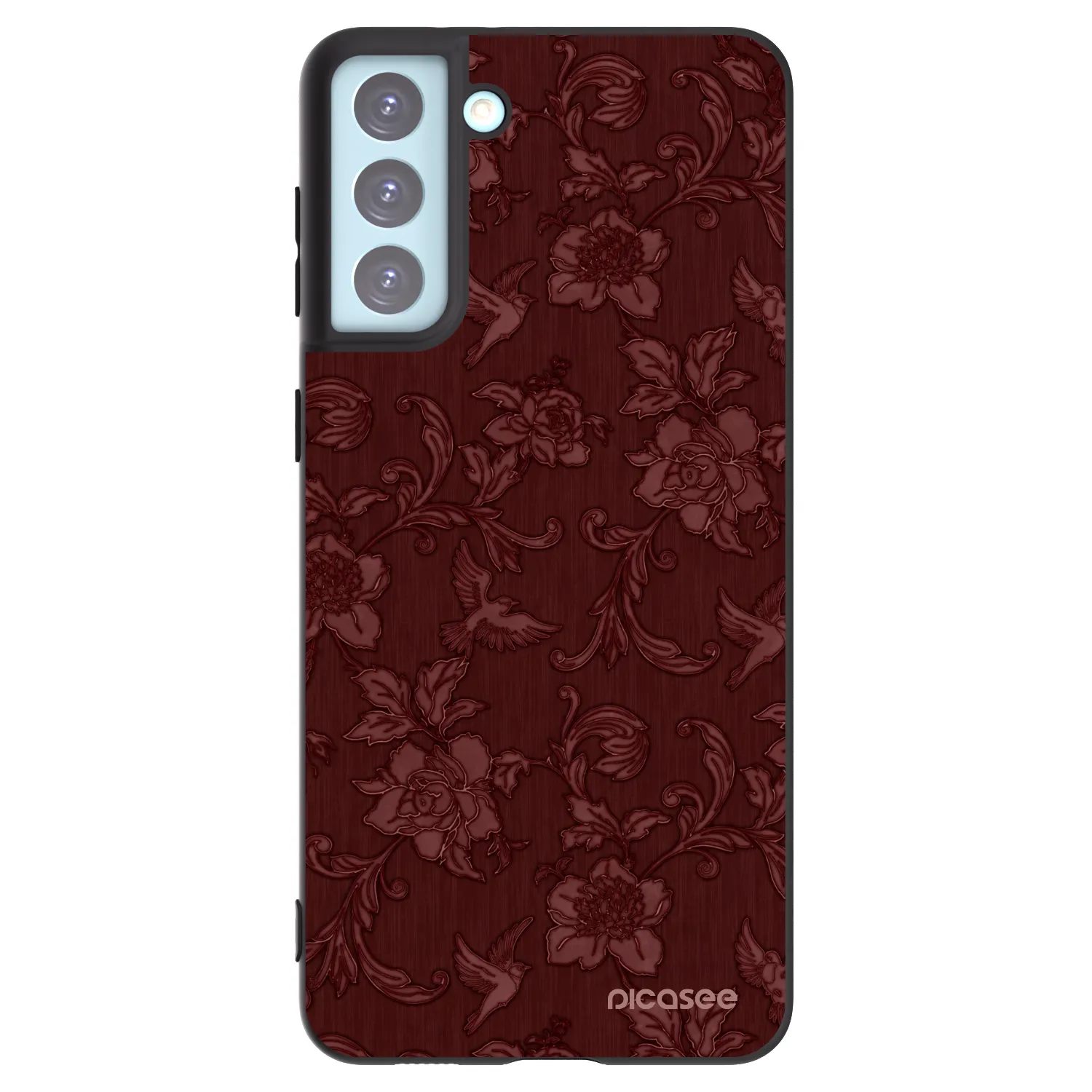 Picasee silikónový čierny obal pre Samsung Galaxy S21+ 5G G996F - Red Elegance