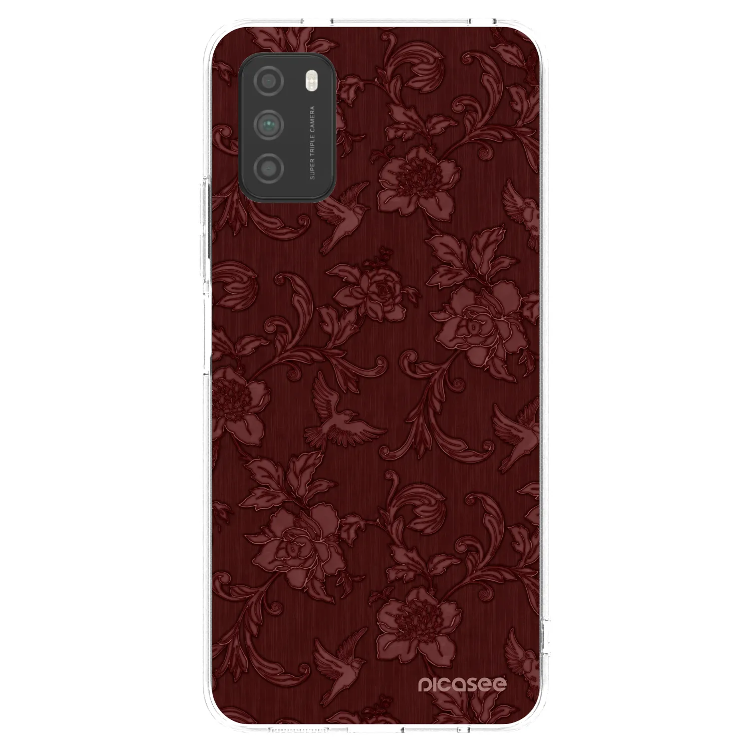 Picasee silikónový prehľadný obal pre Xiaomi Poco M3 - Red Elegance