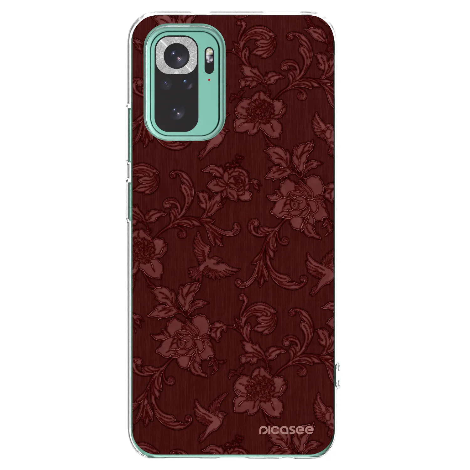 Picasee silikónový prehľadný obal pre Xiaomi Redmi Note 10 Pro - Red Elegance