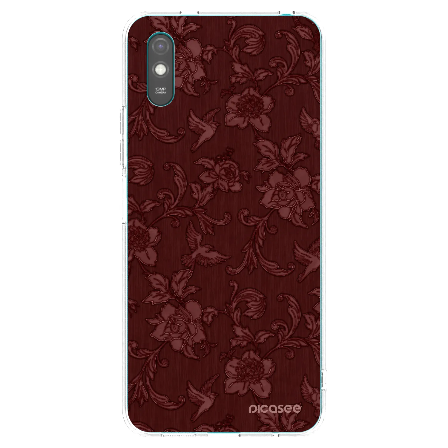 Picasee silikónový prehľadný obal pre Xiaomi Redmi 9AT - Red Elegance