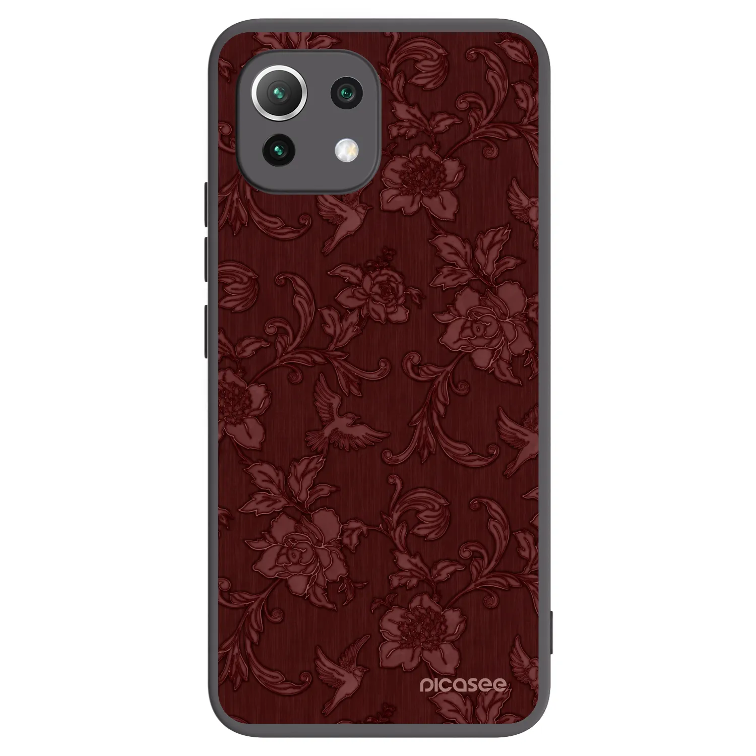 Picasee silikónový čierny obal pre Xiaomi Mi 11 Lite - Red Elegance