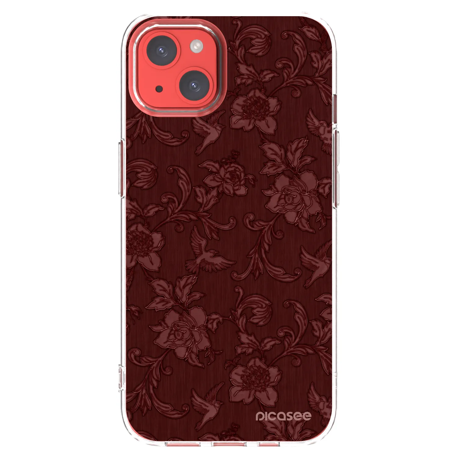 Picasee silikónový prehľadný obal pre Apple iPhone 13 - Red Elegance
