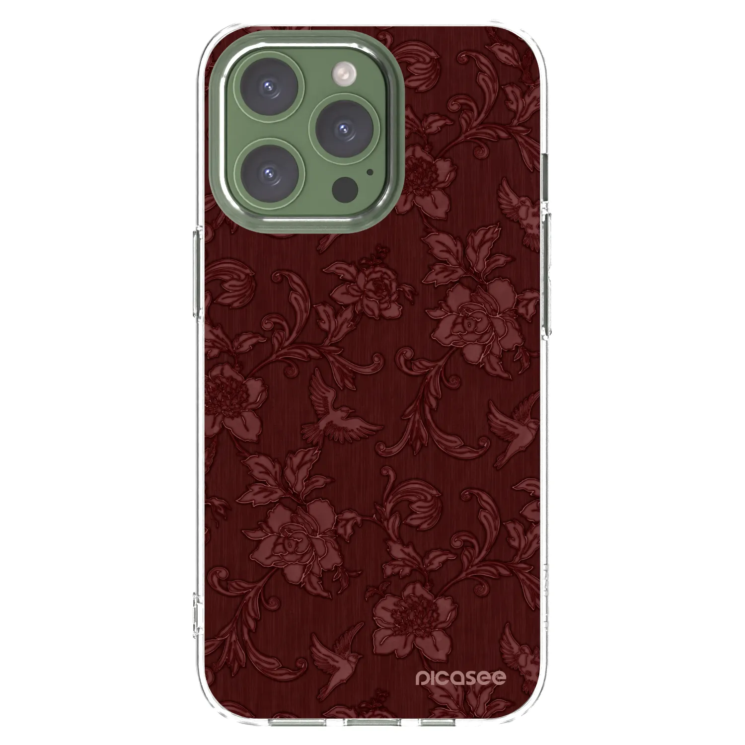 Picasee silikónový prehľadný obal pre Apple iPhone 13 Pro - Red Elegance