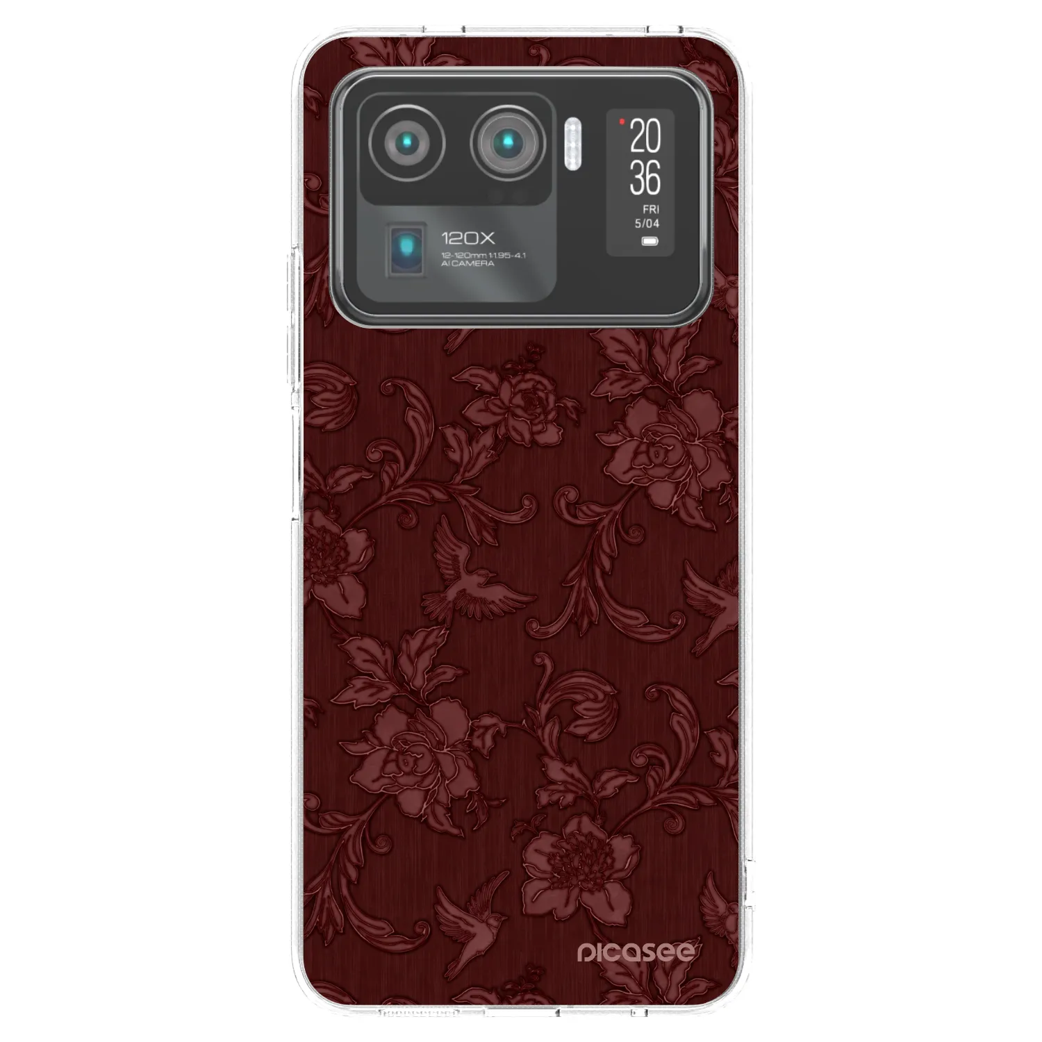 Picasee silikónový prehľadný obal pre Xiaomi Mi 11 Ultra - Red Elegance