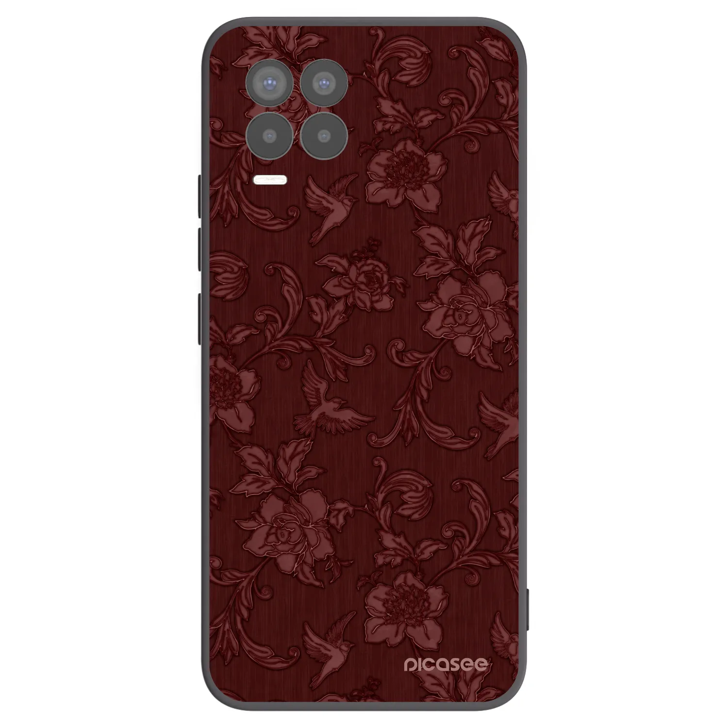 Picasee silikónový čierny obal pre Realme 8 4G - Red Elegance