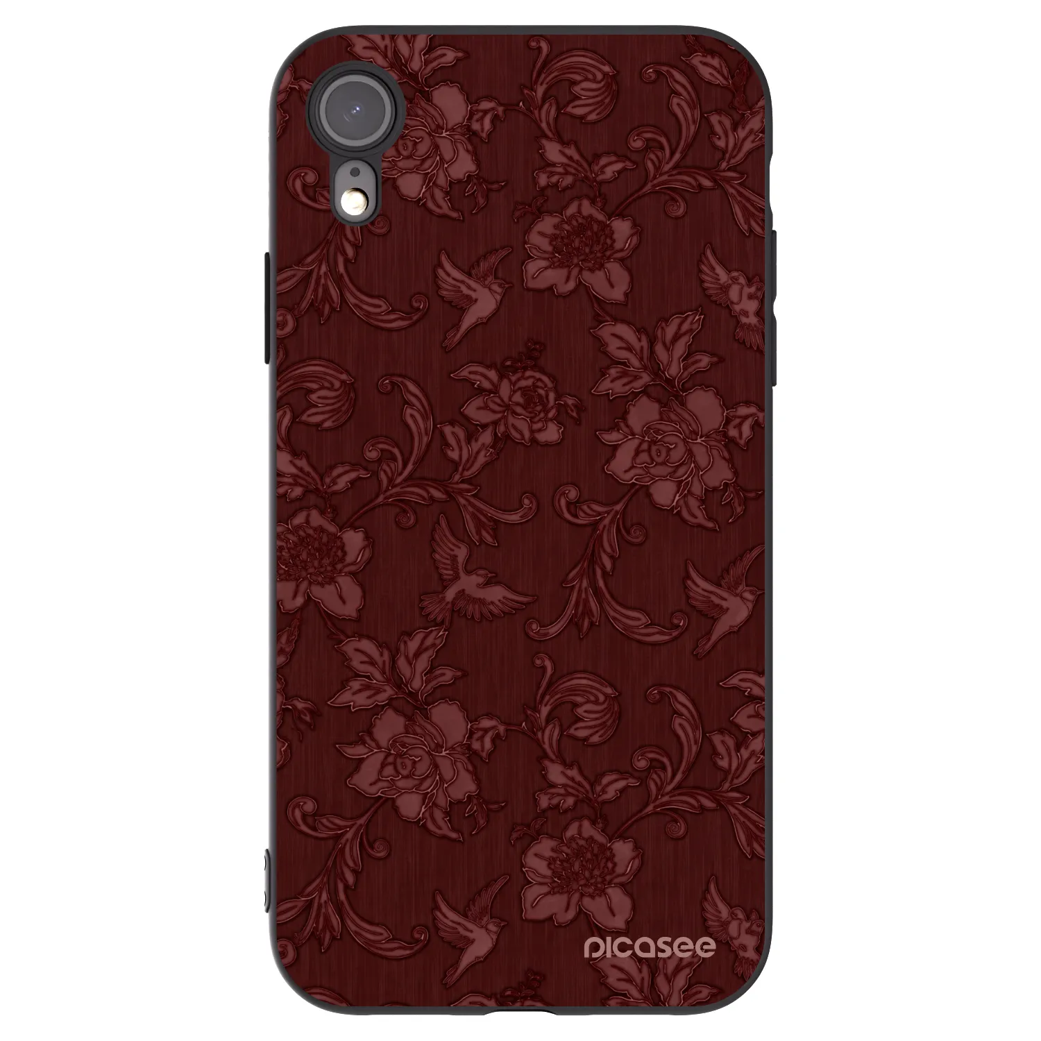 Picasee silikónový čierny obal pre Apple iPhone XR - Red Elegance