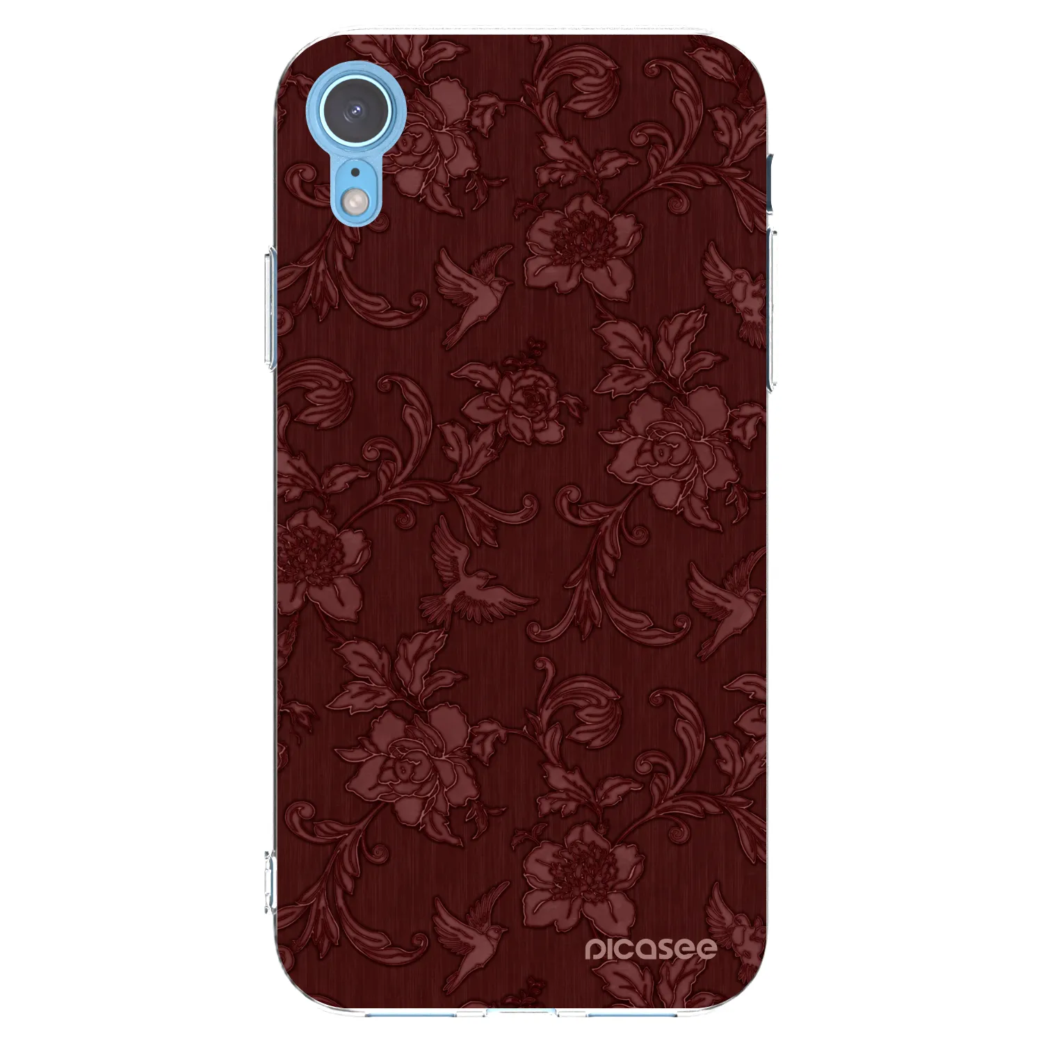 Picasee silikónový prehľadný obal pre Apple iPhone XR - Red Elegance