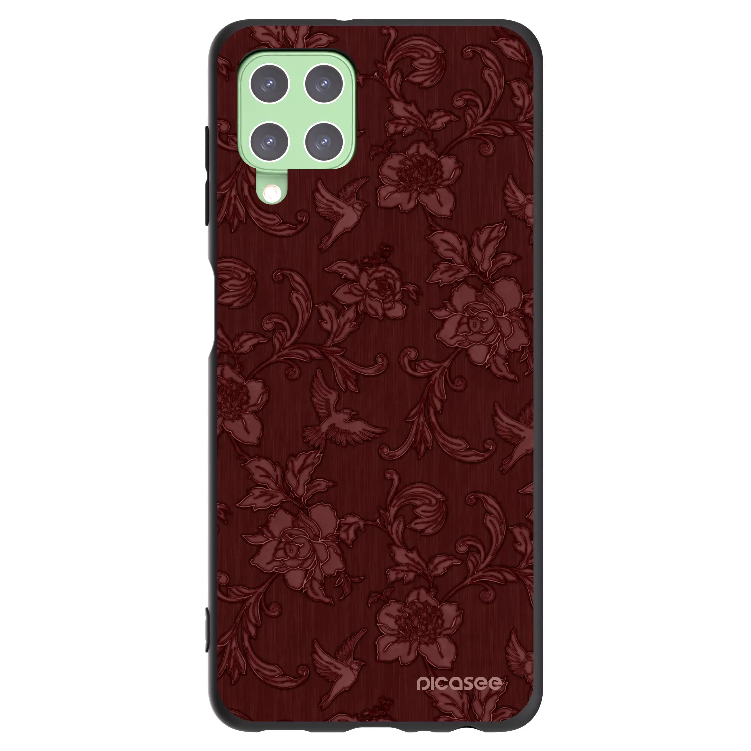 Picasee silikónový čierny obal pre Samsung Galaxy A22 A225F 4G - Red Elegance